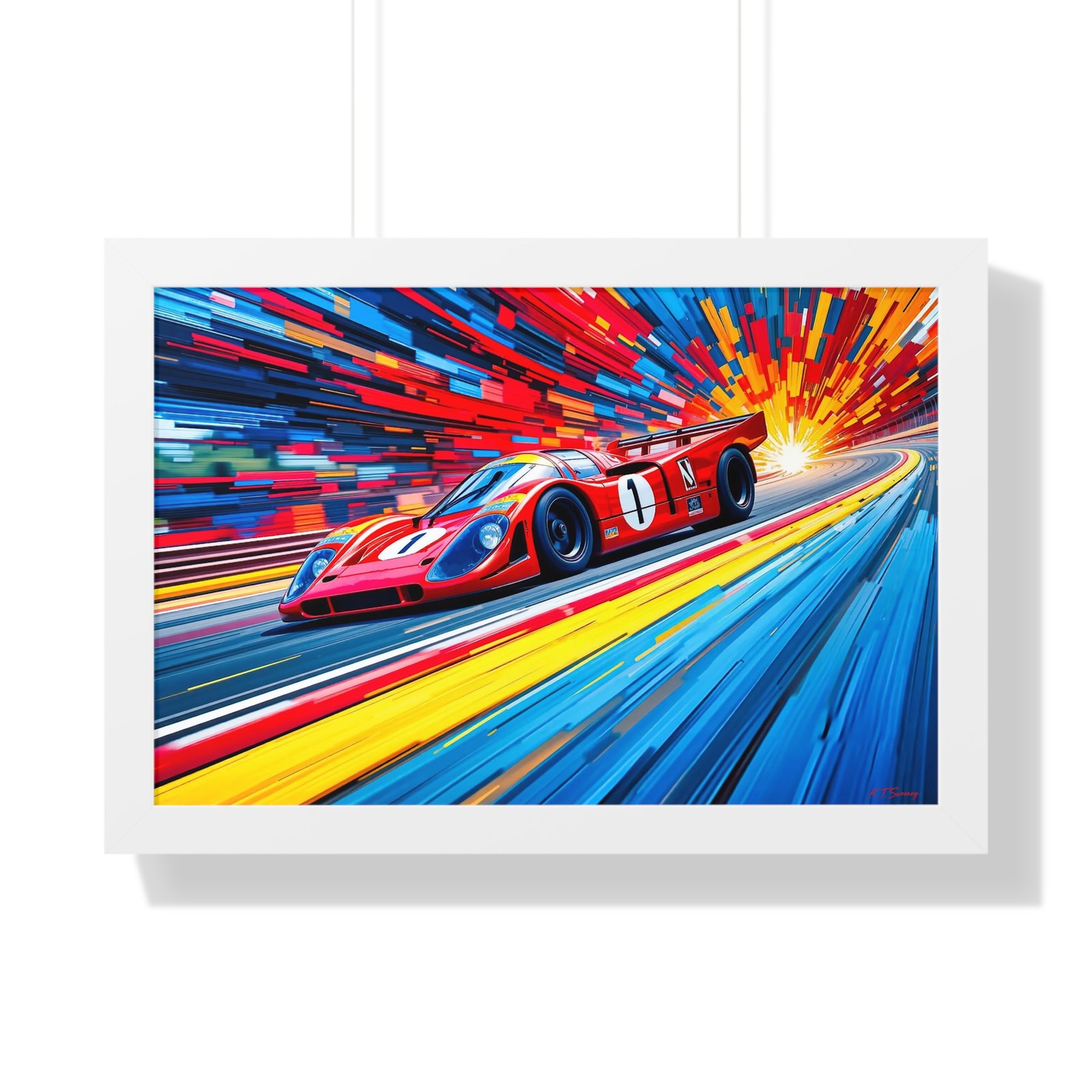 Limited Edition Porsche Le Mans Racing Car Wall Art Framed Print with 3D Textured Color Background | Collector’s Motorsport Artwork - Image 22