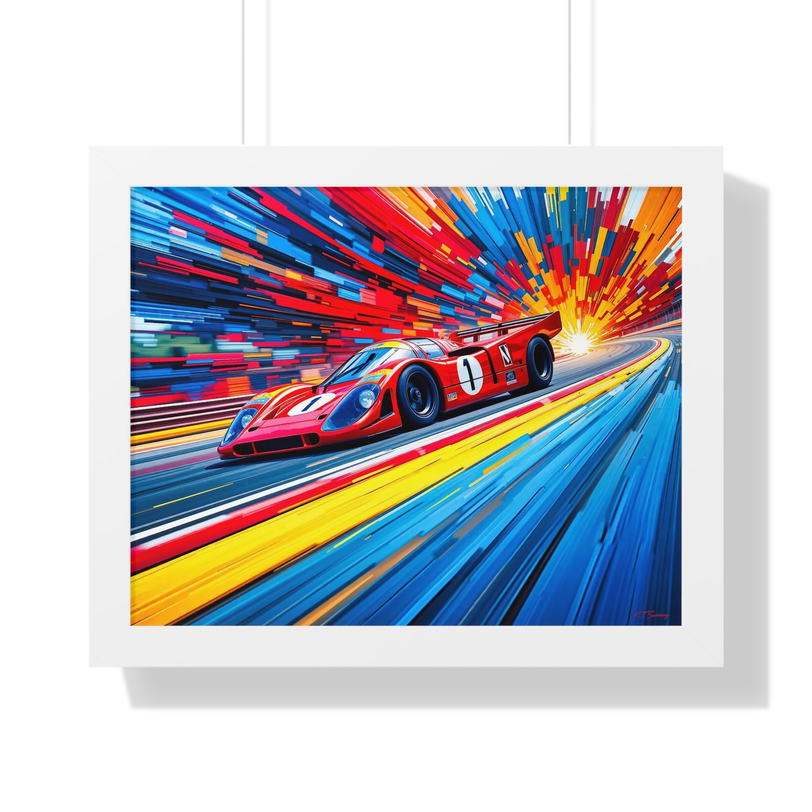 Limited Edition Porsche Le Mans Racing Car Wall Art Framed Print with 3D Textured Color Background | Collector’s Motorsport Artwork - Image 19