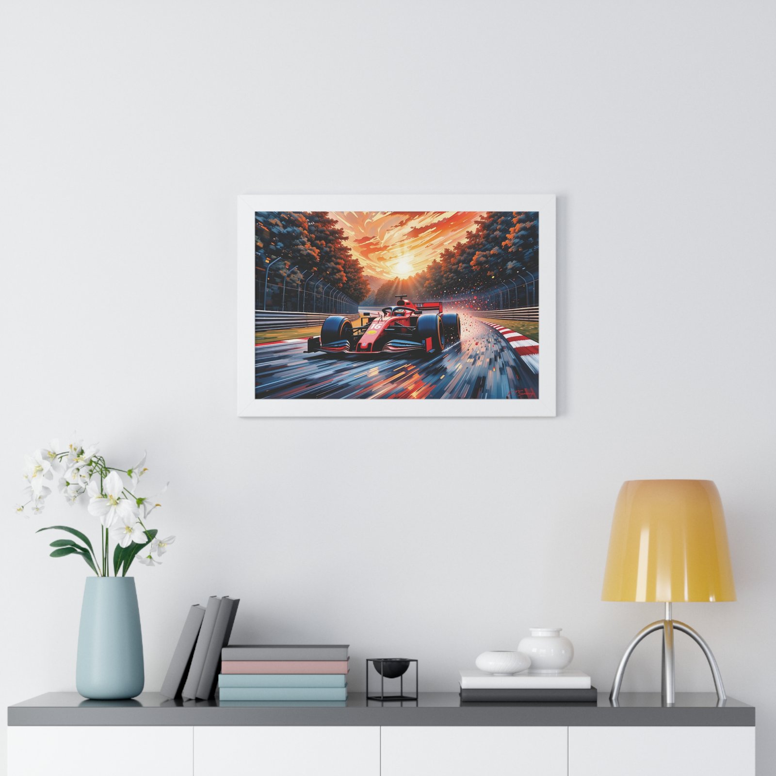Exclusive Edition Charles Leclerc Ferrari F1 Wall Art Framed Print with Textured Artistic Design | Collector’s Formula 1 Artwork - Image 14