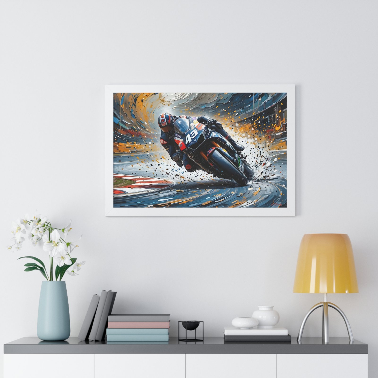 Limited Edition MotoGP Racing Motorcycle Wall Art Framed Print with 3D Textured Oil Paint Style Background | Collector’s Motorsport Artwork - Image 26