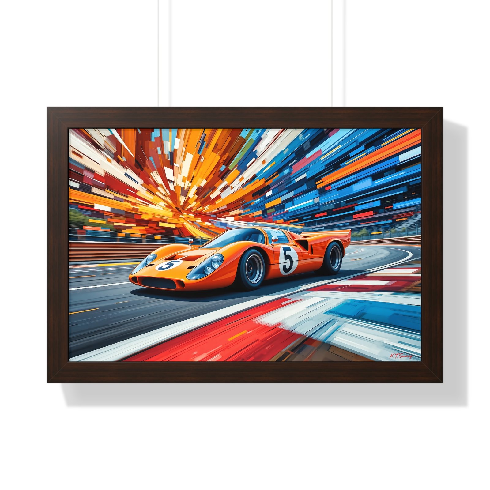 McLaren Le Mans Inspired Racing Car Wall Art Framed Print in Classic Papaya | Studio Edition Motorsport Artwork - Image 13