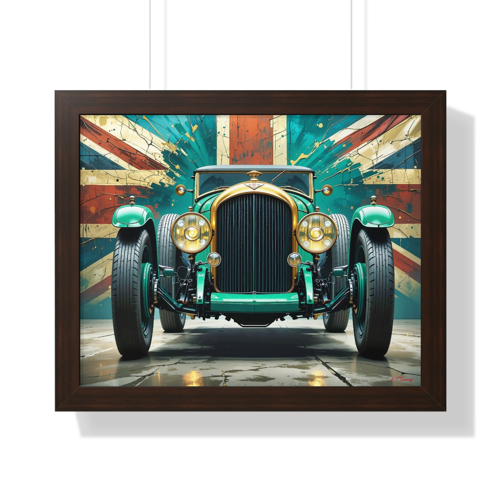 Limited Edition 1929 Bentley Speed Six Wall Art Framed Print in British Racing Green | Vintage Bentley Collector’s Artwork - Image 10