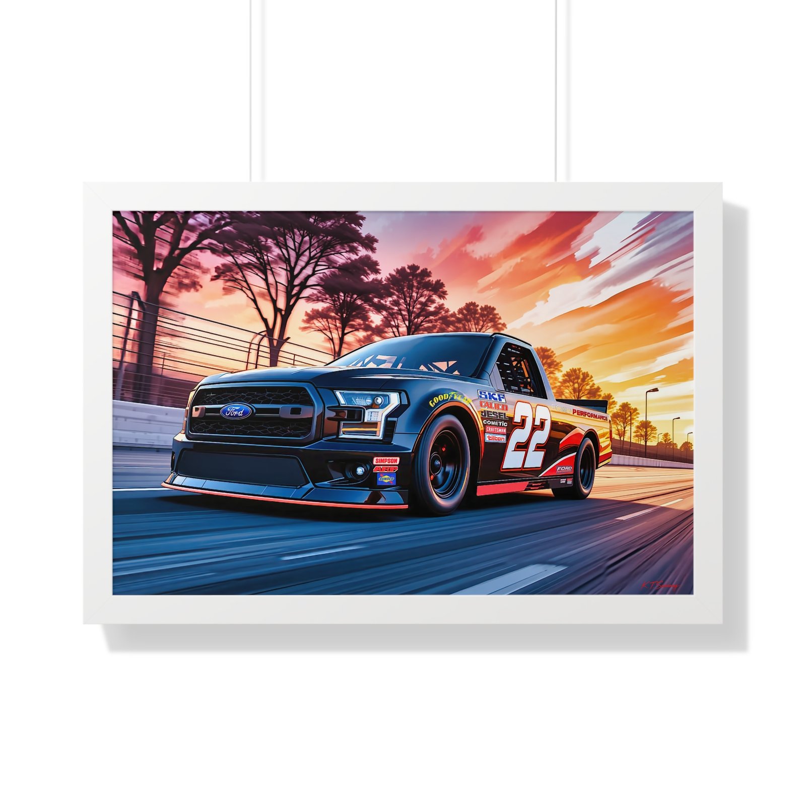 Frankie Muniz NASCAR Truck Wall Art Framed Print with Original Studio Edition Design | Collector’s Racing Artwork - Image 34