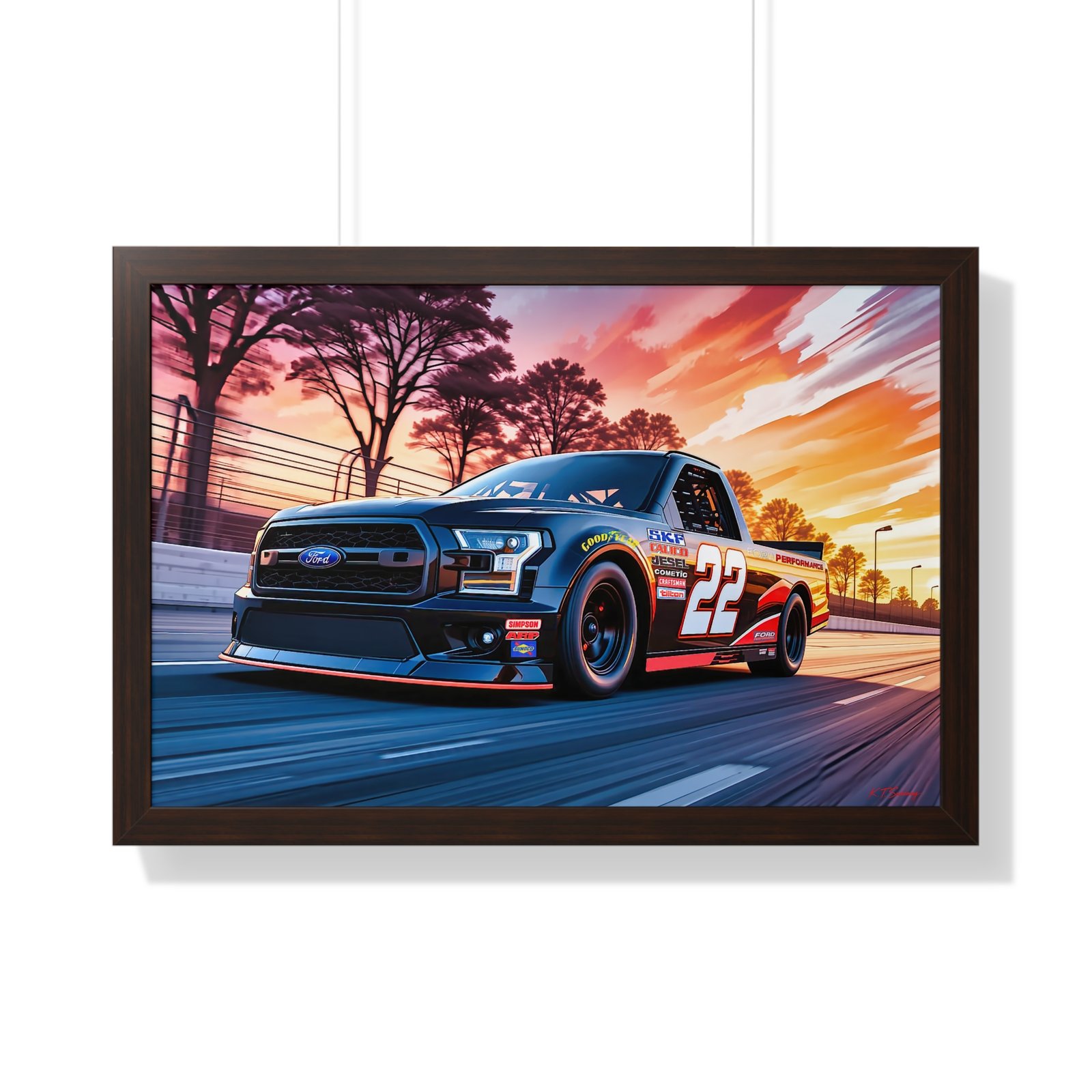 Frankie Muniz NASCAR Truck Wall Art Framed Print with Original Studio Edition Design | Collector’s Racing Artwork - Image 22