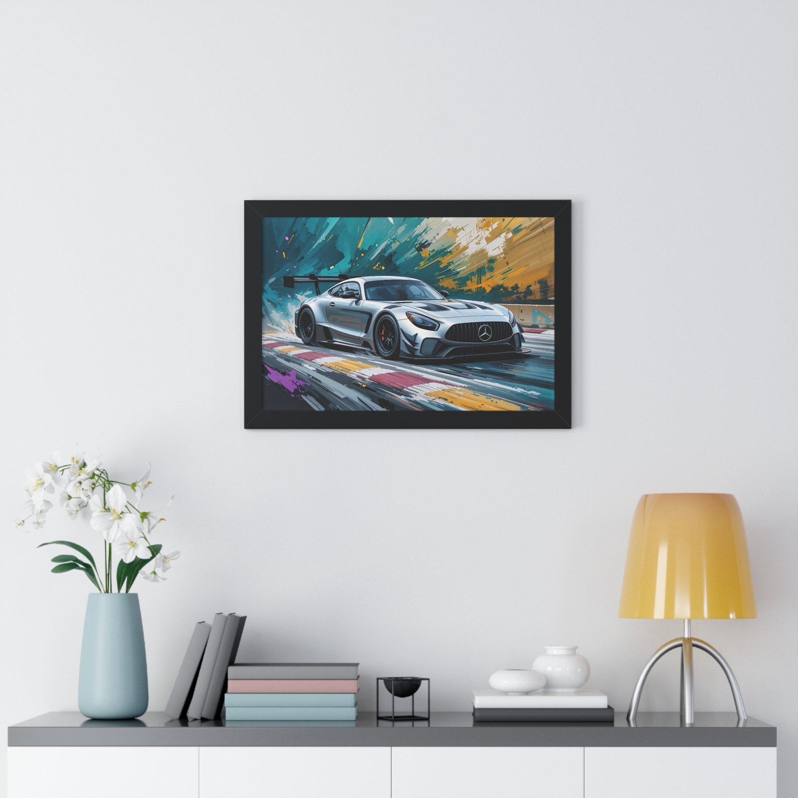 Limited Edition Mercedes GTD IMSA Inspired Racing Car | Silver Mercedes Collector’s Artwork - Image 5