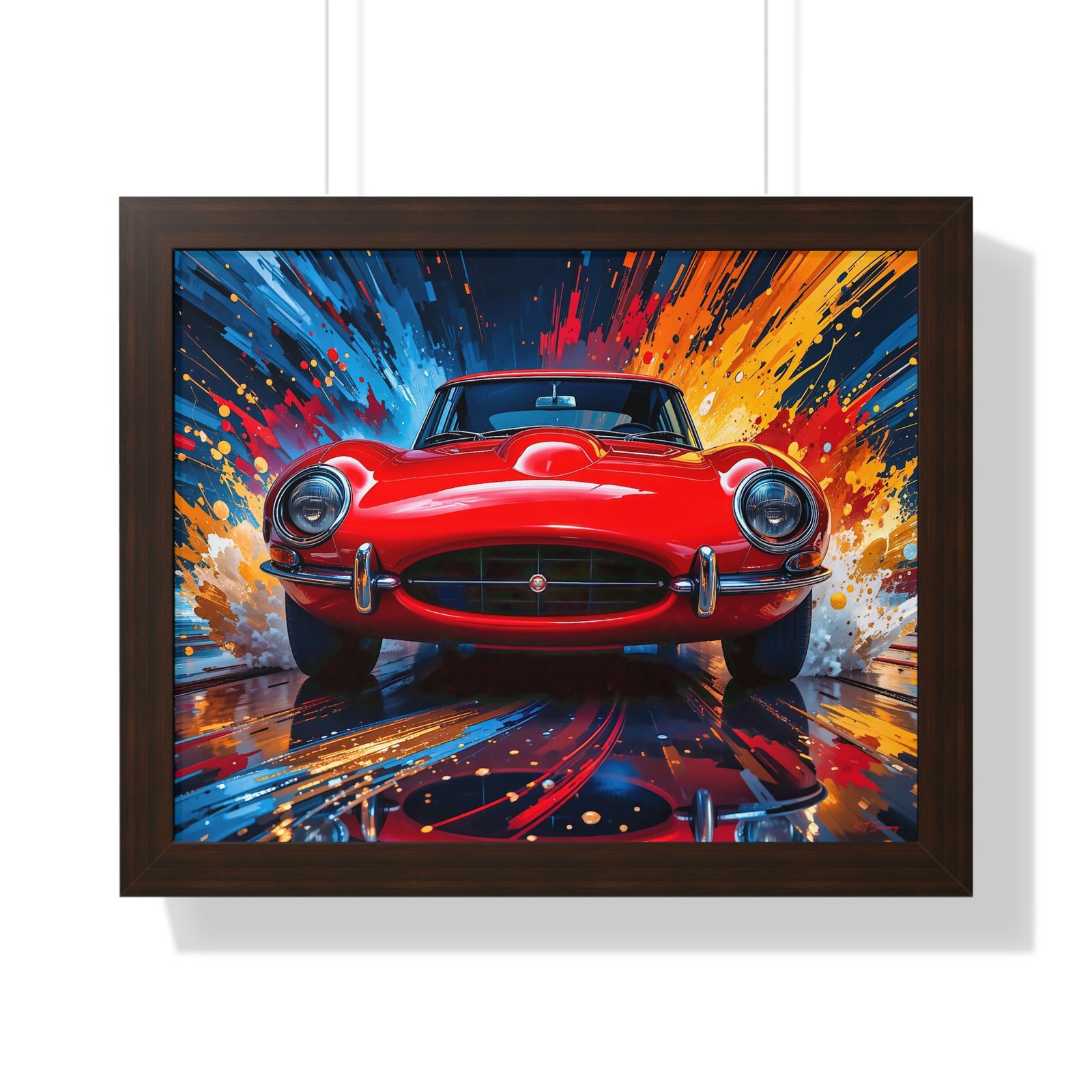Exclusive Edition Classic Red Jaguar XKE Hardtop | Collector’s Jaguar Artwork - Image 10