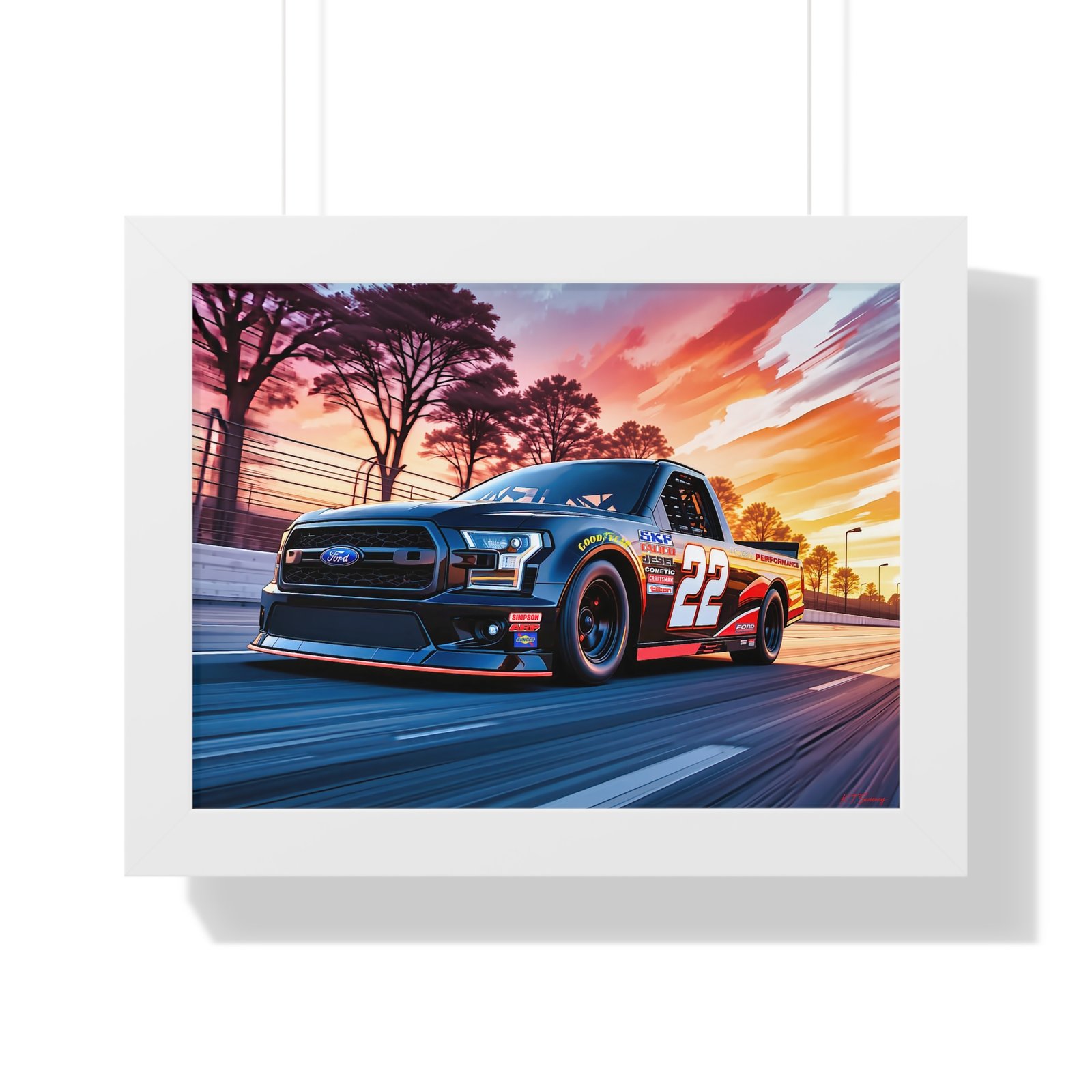 Frankie Muniz NASCAR Truck Wall Art Framed Print with Original Studio Edition Design | Collector’s Racing Artwork - Image 25
