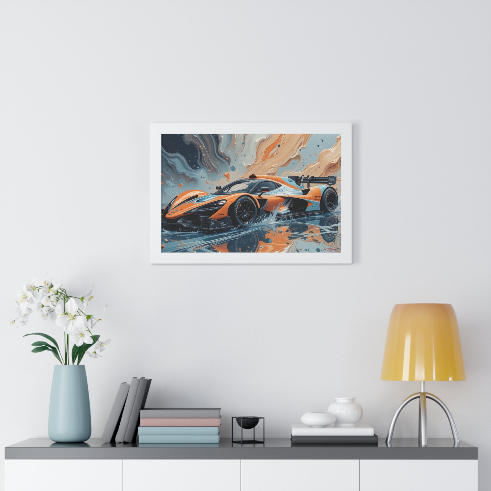 McLaren Supercar Gulf Livery Wall Art Framed Print with 3D Textured Oil Paint Style | Studio Edition Collector’s Artwork - Image 23