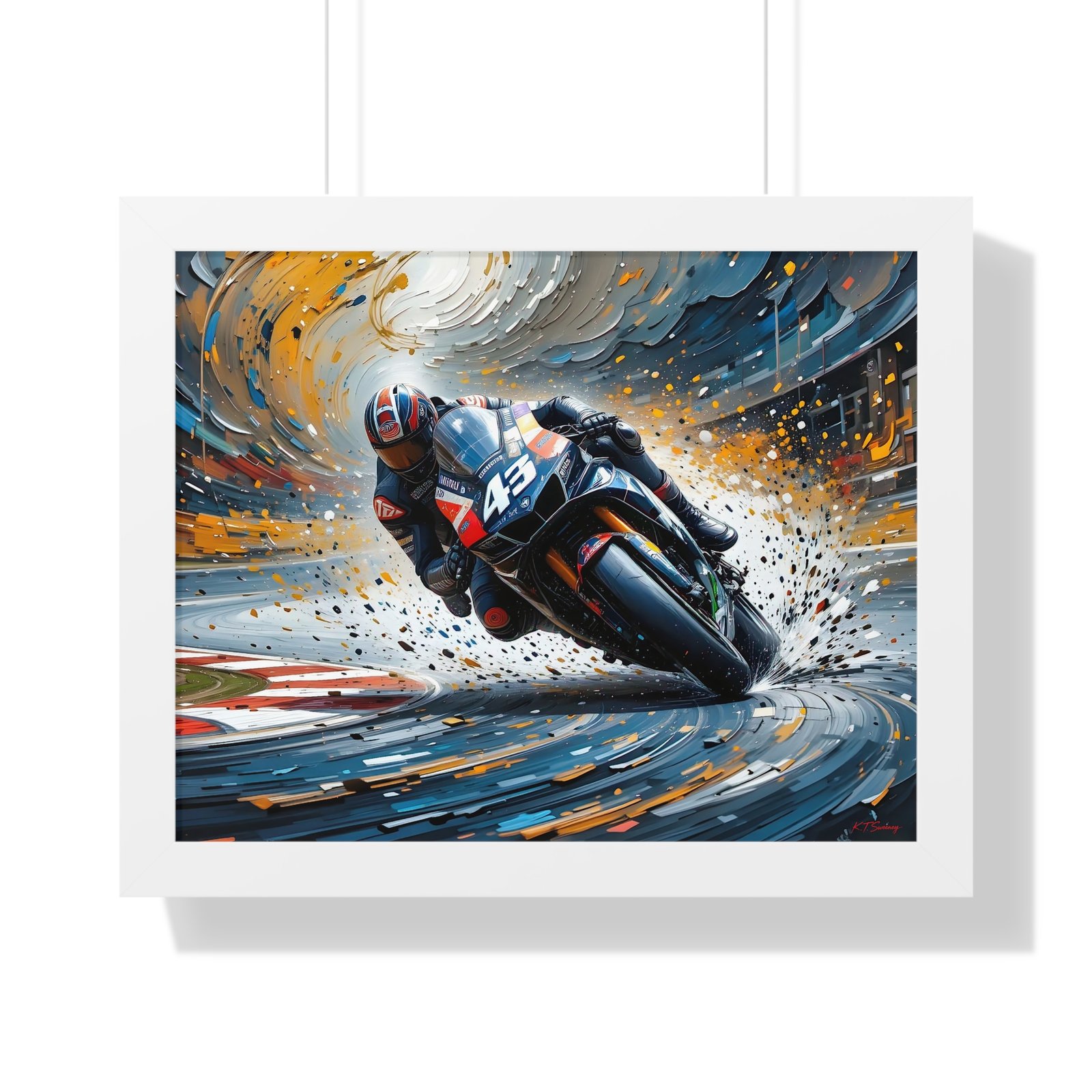 Limited Edition MotoGP Racing Motorcycle Wall Art Framed Print with 3D Textured Oil Paint Style Background | Collector’s Motorsport Artwork - Image 19