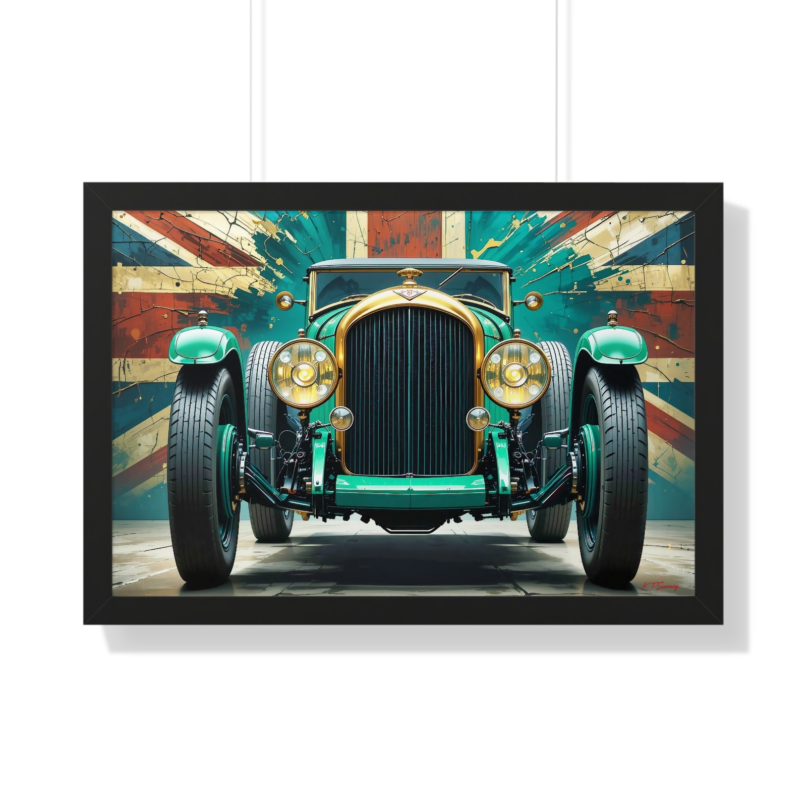 Limited Edition 1929 Bentley Speed Six Wall Art Framed Print in British Racing Green | Vintage Bentley Collector’s Artwork - Image 7