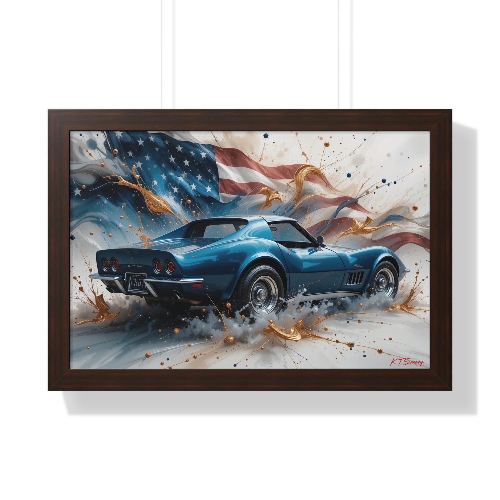 1979 Corvette Wall Art Framed Print with American Flag Background | Studio Edition Classic Car Collector’s Artwork - Image 13