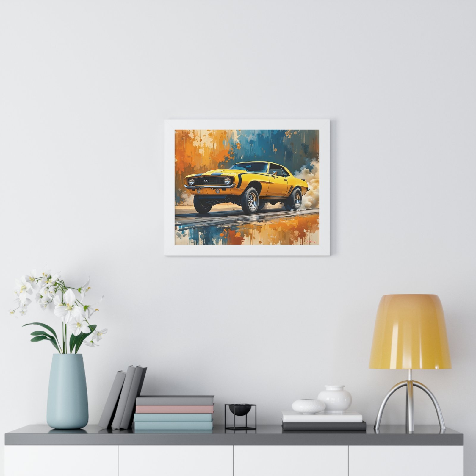 1969 Yellow Camaro Hot Rod Gasser Wall Art Framed Print | Studio Edition Collector’s Classic Camaro Artwork - Image 20