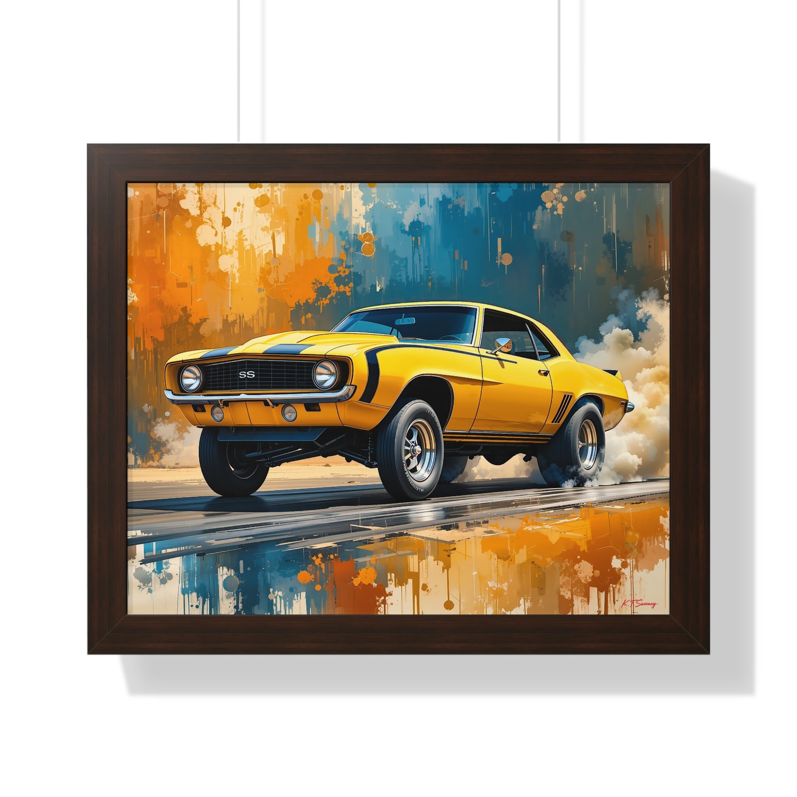 1969 Yellow Camaro Hot Rod Gasser Wall Art Framed Print | Studio Edition Collector’s Classic Camaro Artwork - Image 10