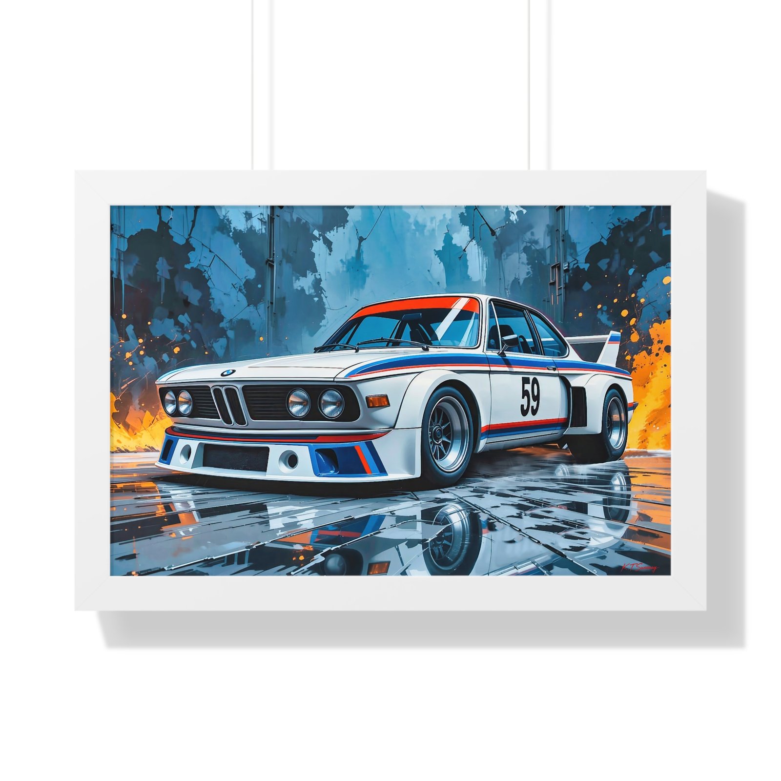 Limited Edition BMW 3.0 CSL Wall Art Framed Print Inspired by Brumos Racing Team | Classic BMW Collector’s Artwork - Image 13