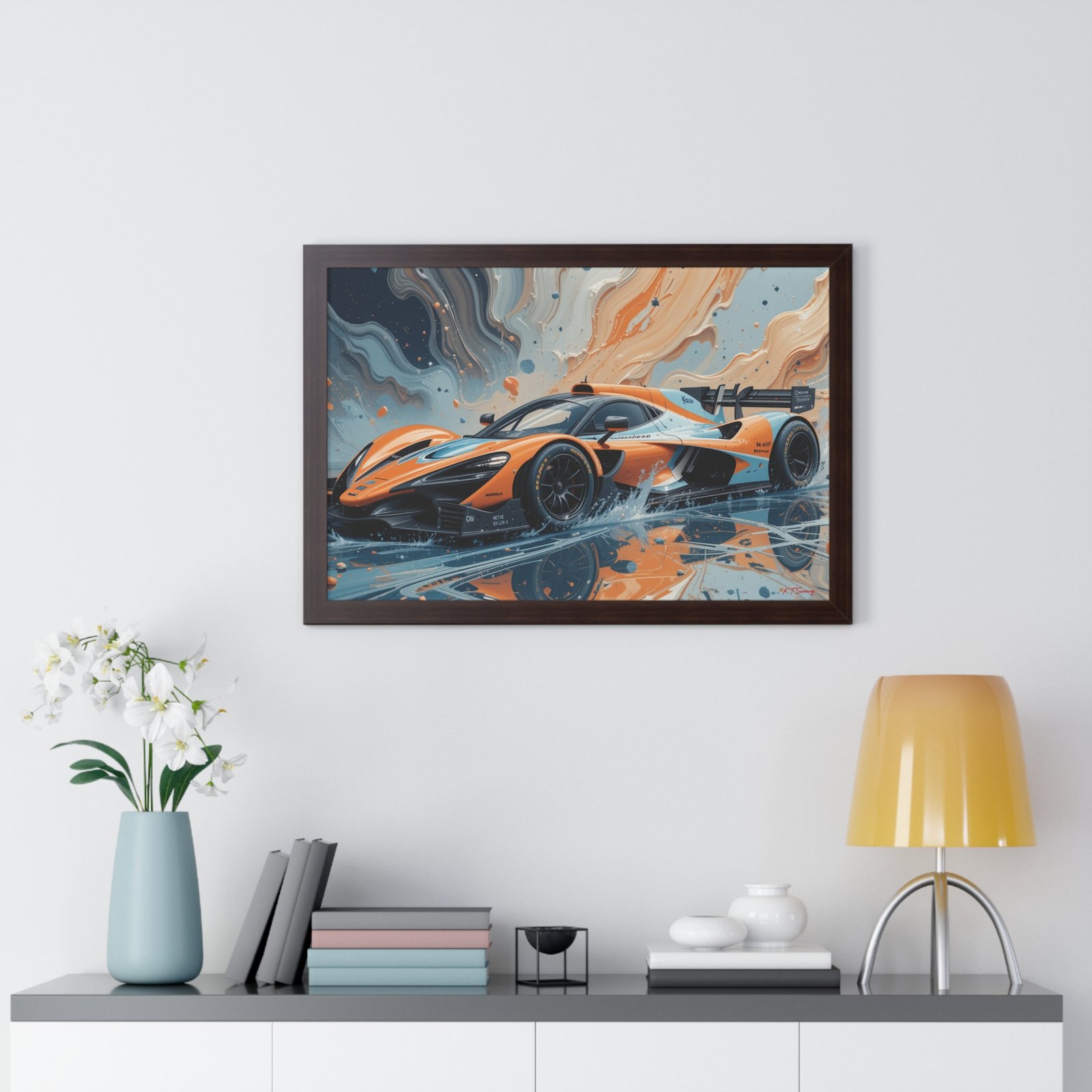 McLaren Supercar Gulf Livery Wall Art Framed Print with 3D Textured Oil Paint Style | Studio Edition Collector’s Artwork - Image 17