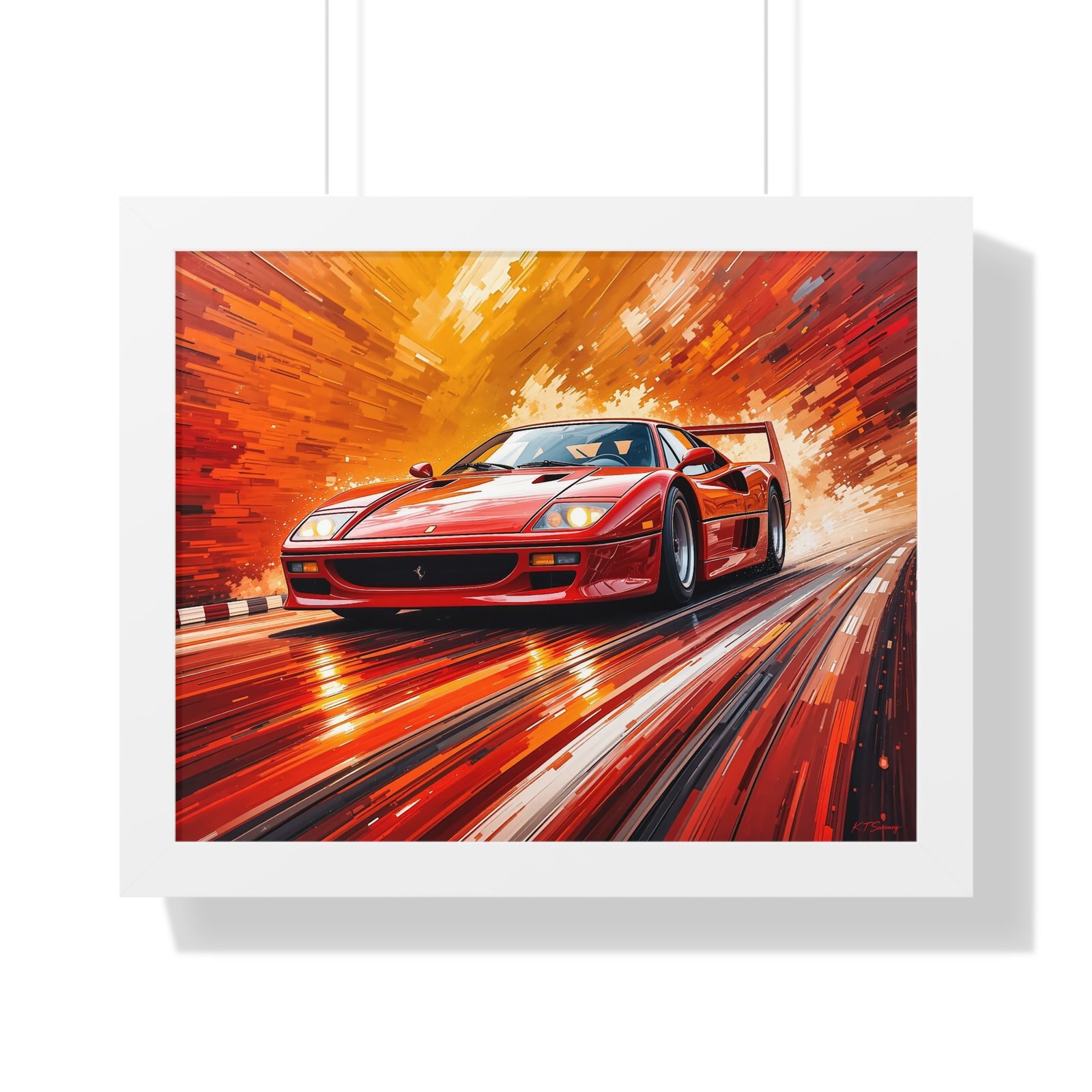 Limited Edition Ferrari F40 Wall Art Framed Print with 3D Textured Paint Style | Classic Ferrari Collector’s Artwork with Certificate - Image 19