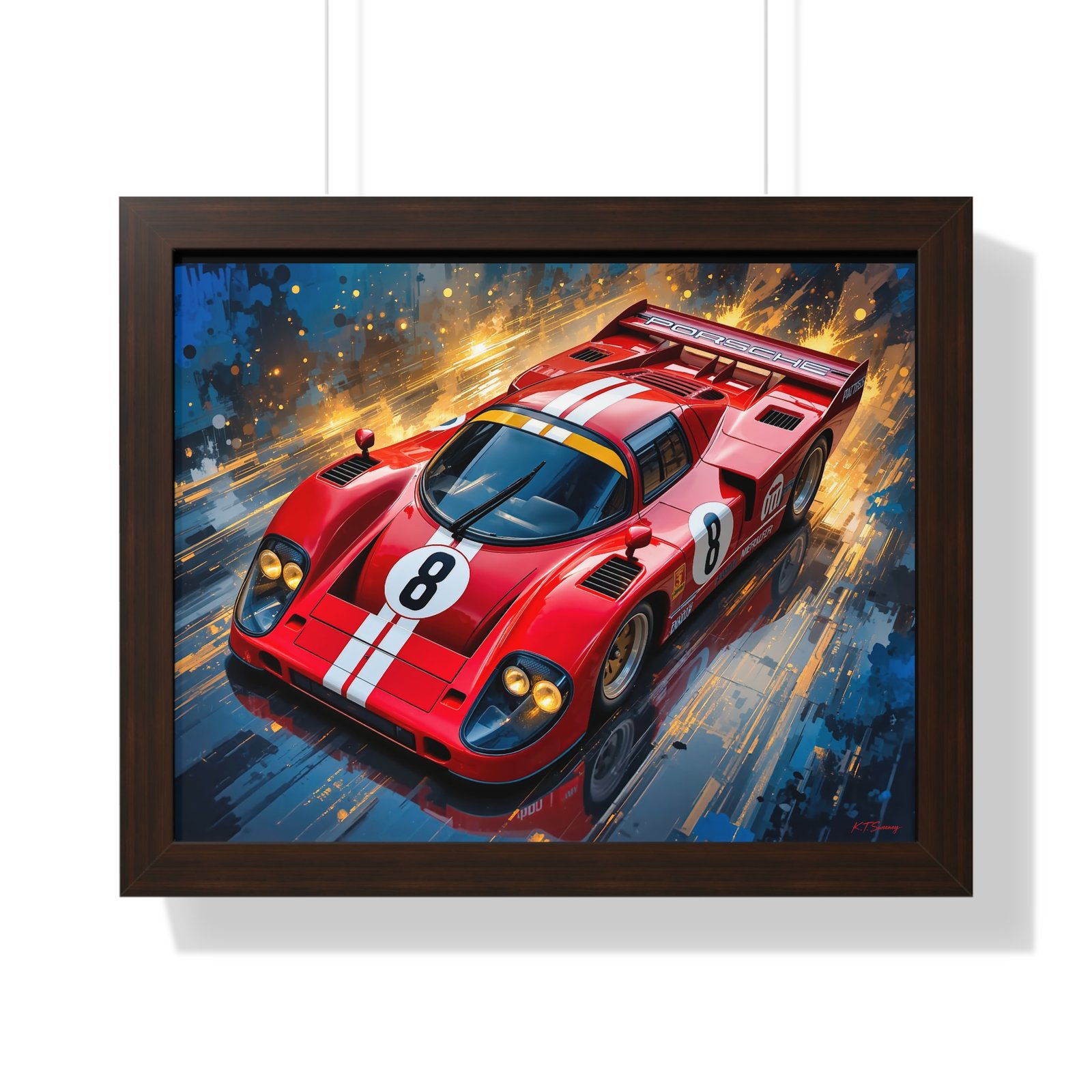 Limited Edition Red Porsche Le Mans Tribute Wall Art Framed Print | Original Classic Racing Collector’s Artwork - Image 10