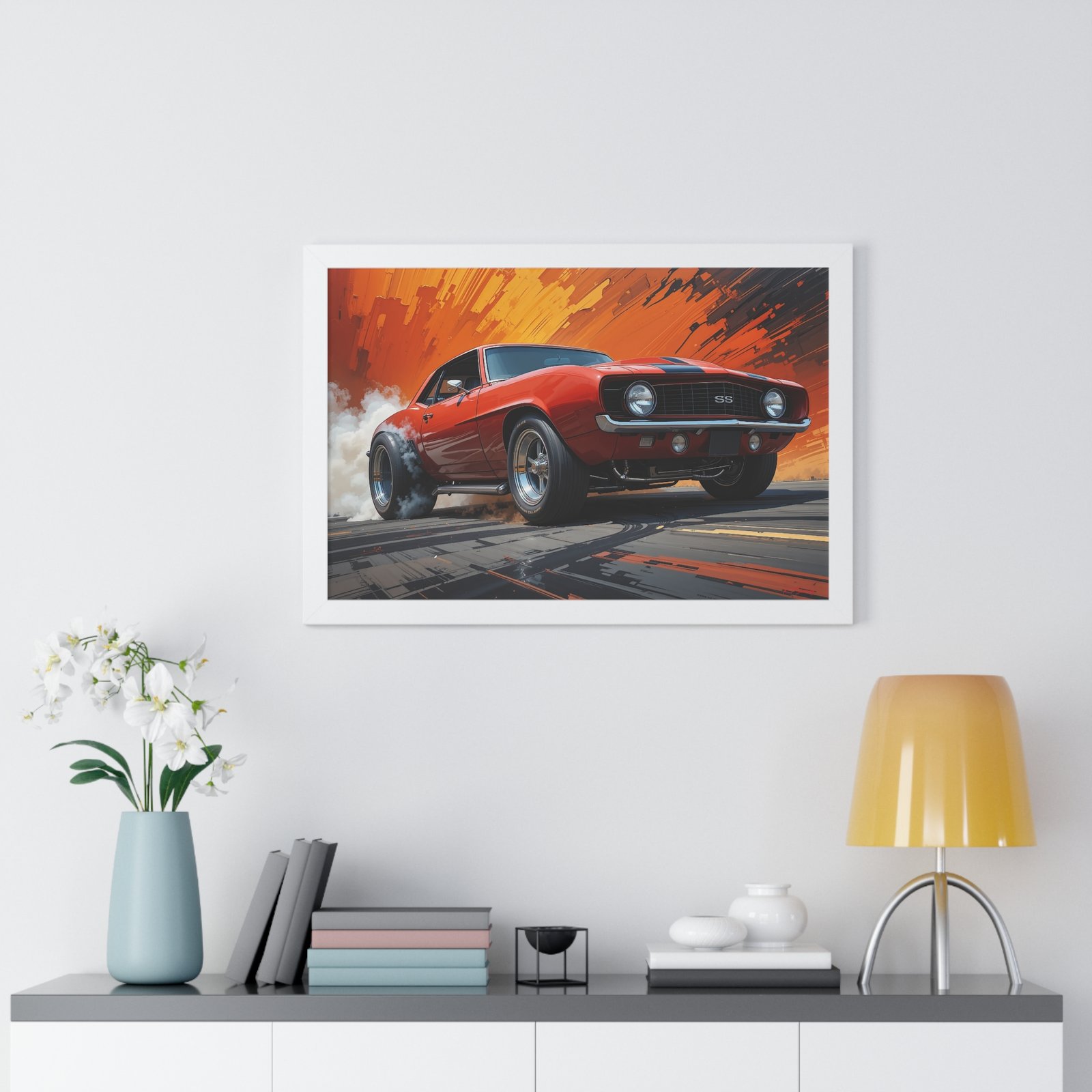 1969 Camaro Hot Rod Gasser Wall Art Framed Print in Classic Orange | Studio Edition Muscle Car Collector’s Artwork - Image 26