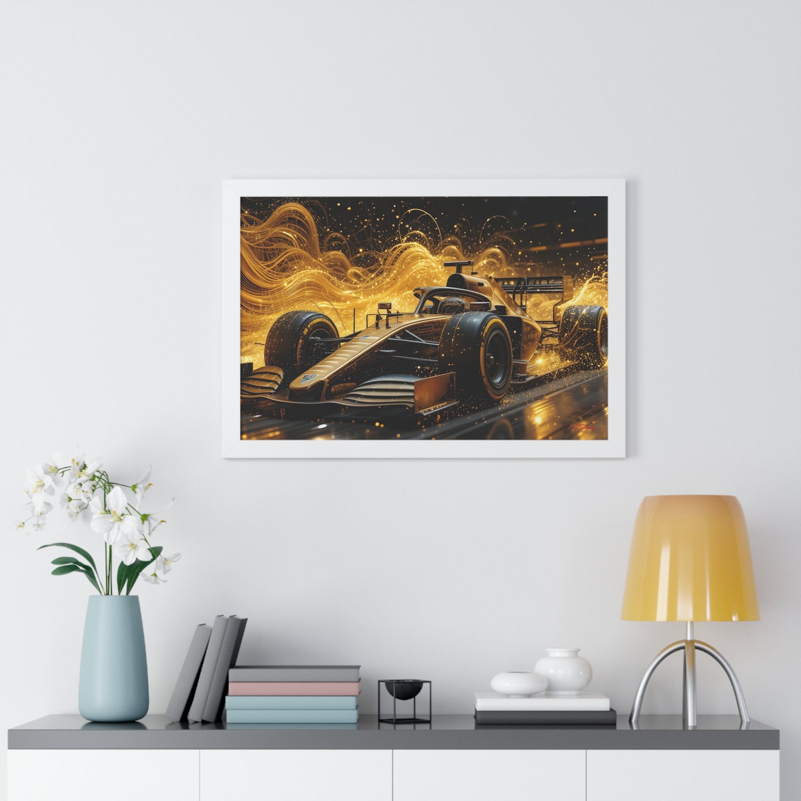 Limited Edition Dynamic Formula 1 Car Wall Art Framed Print with Abstract Motion Textured Design | Collector’s Motorsport Artwork - Image 26