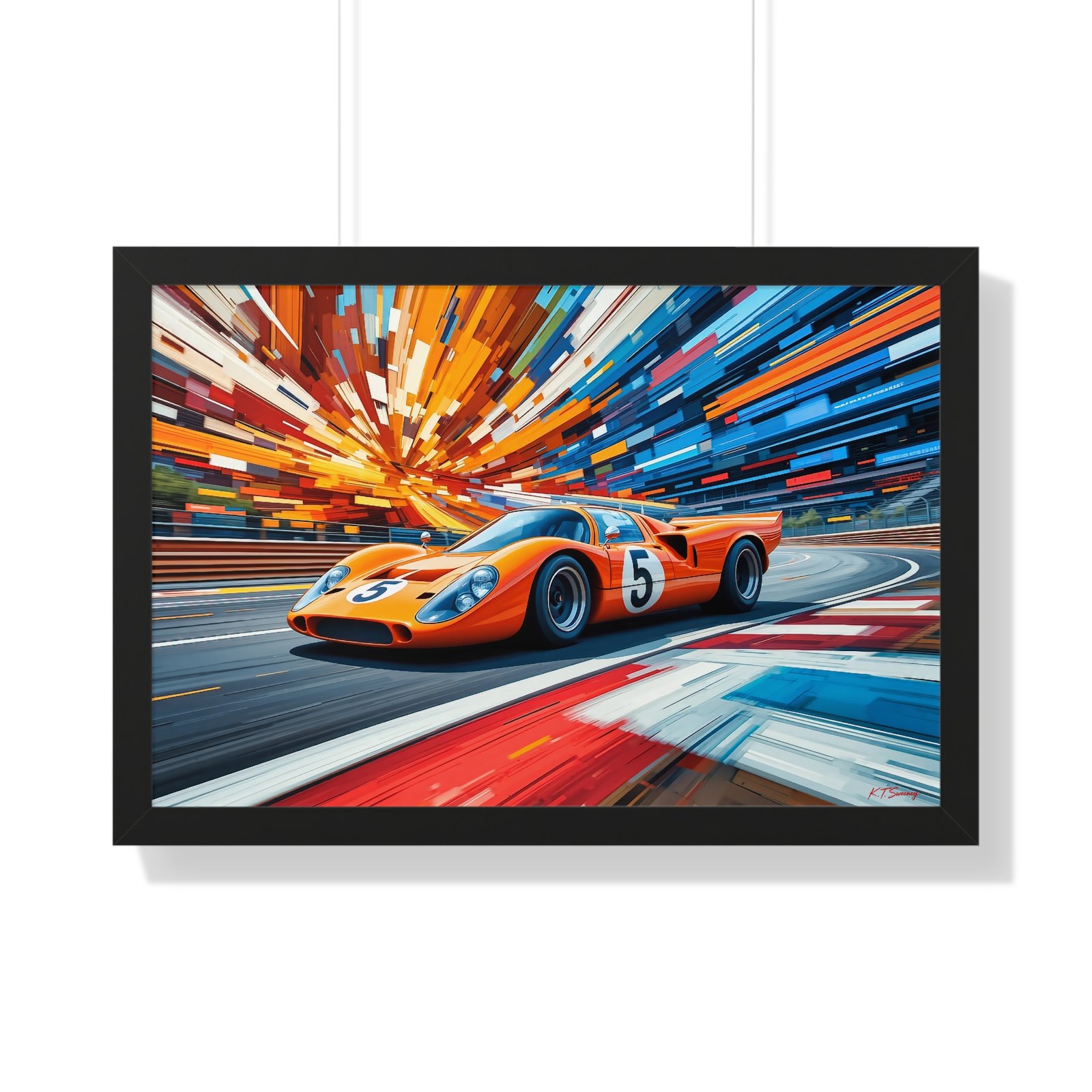 McLaren Le Mans Inspired Racing Car Wall Art Framed Print in Classic Papaya | Studio Edition Motorsport Artwork - Image 7