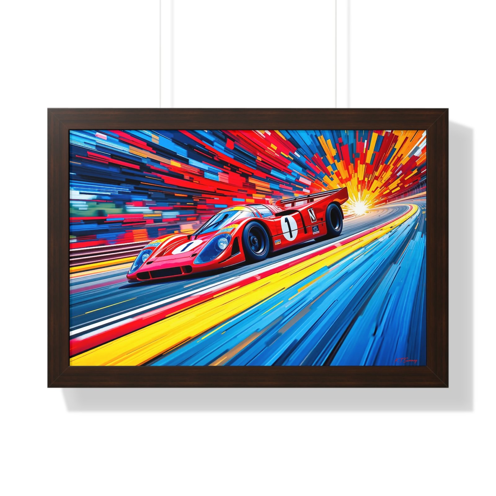 Limited Edition Porsche Le Mans Racing Car Wall Art Framed Print with 3D Textured Color Background | Collector’s Motorsport Artwork - Image 13