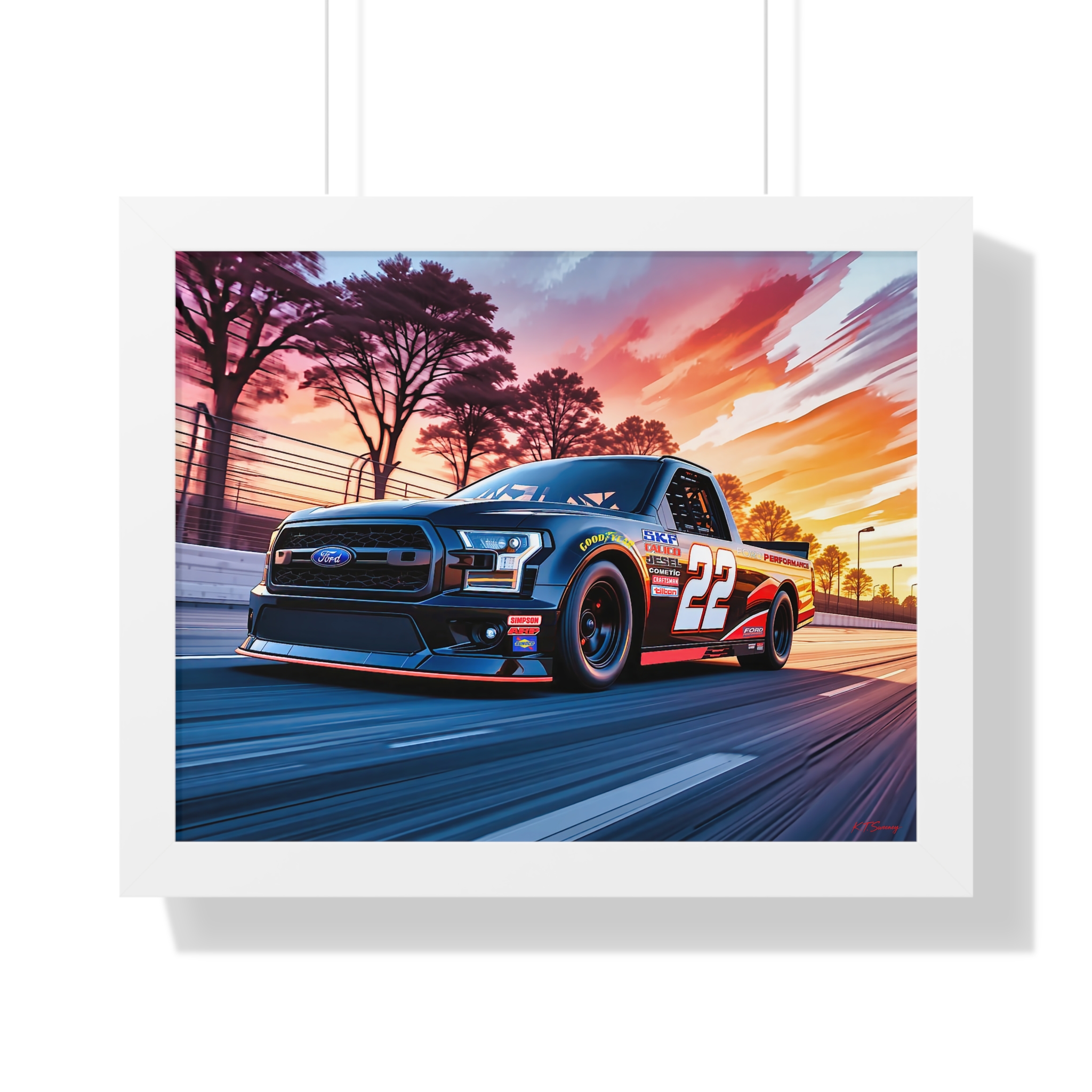 Frankie Muniz NASCAR Truck Wall Art Framed Print with Original Studio Edition Design | Collector’s Racing Artwork - Image 28