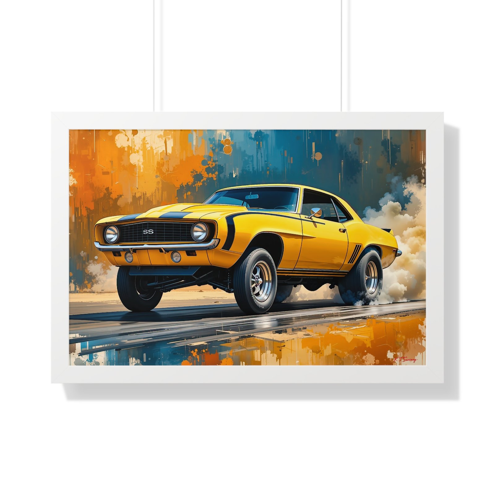 1969 Yellow Camaro Hot Rod Gasser Wall Art Framed Print | Studio Edition Collector’s Classic Camaro Artwork - Image 25