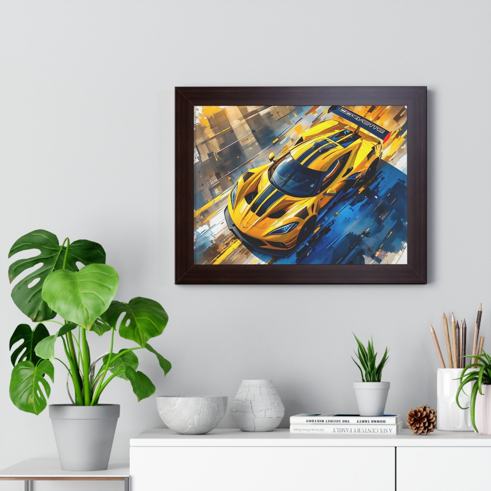Exclusive Edition Yellow C8 Corvette Original Design | Collector’s Corvette Artwork - Image 17