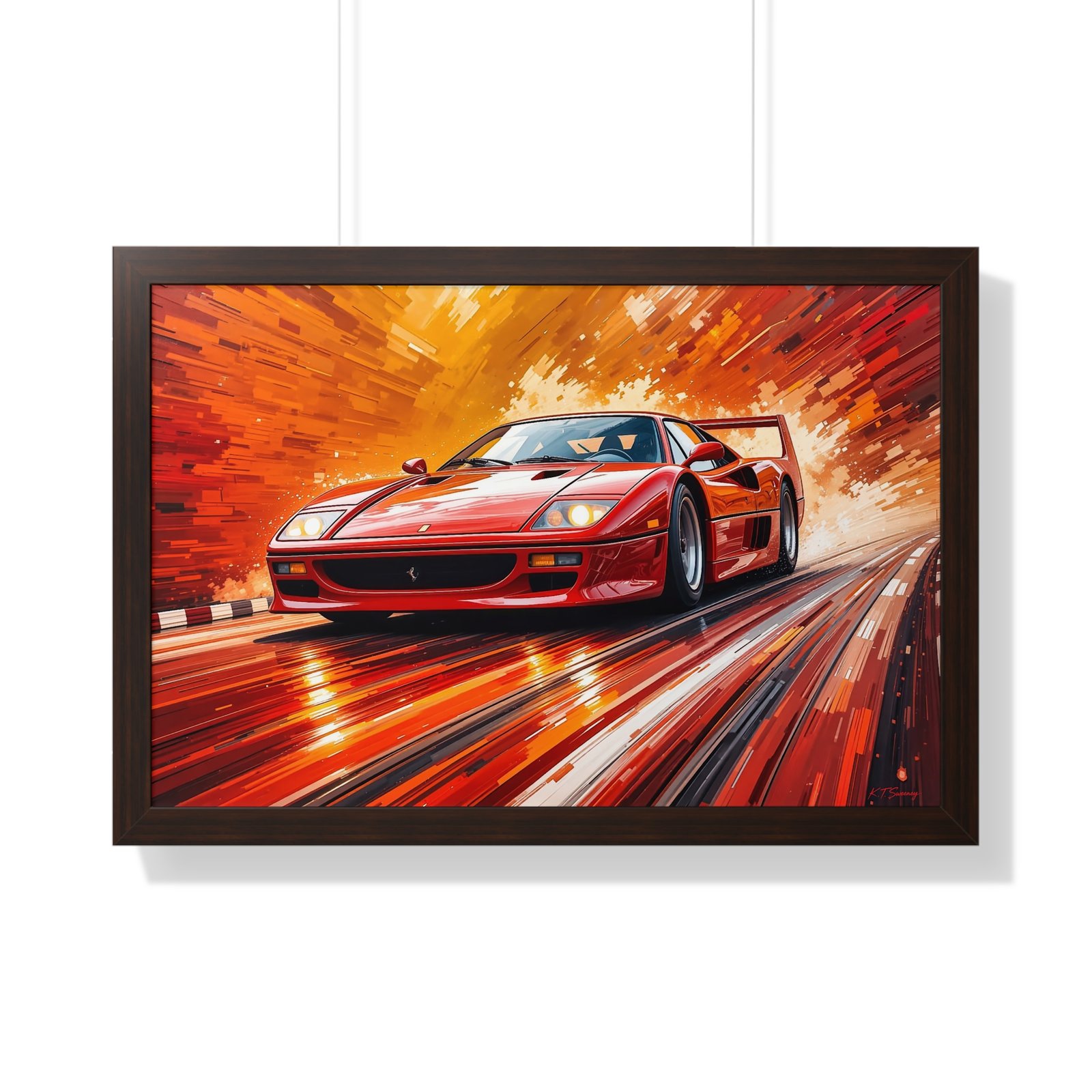 Limited Edition Ferrari F40 Wall Art Framed Print with 3D Textured Paint Style | Classic Ferrari Collector’s Artwork with Certificate - Image 16