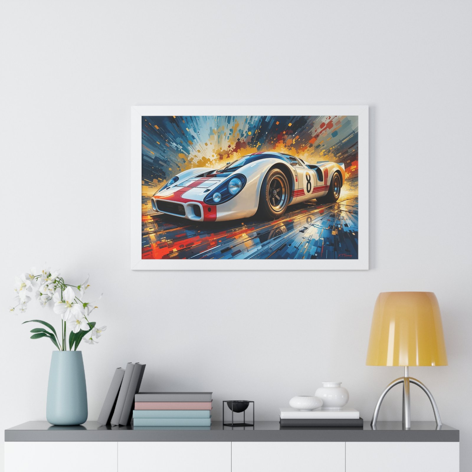 Limited Edition Porsche Le Mans Racing Car Wall Art Framed Print with 3D Textured Color Background | Collector’s Motorsport Artwork - Image 26