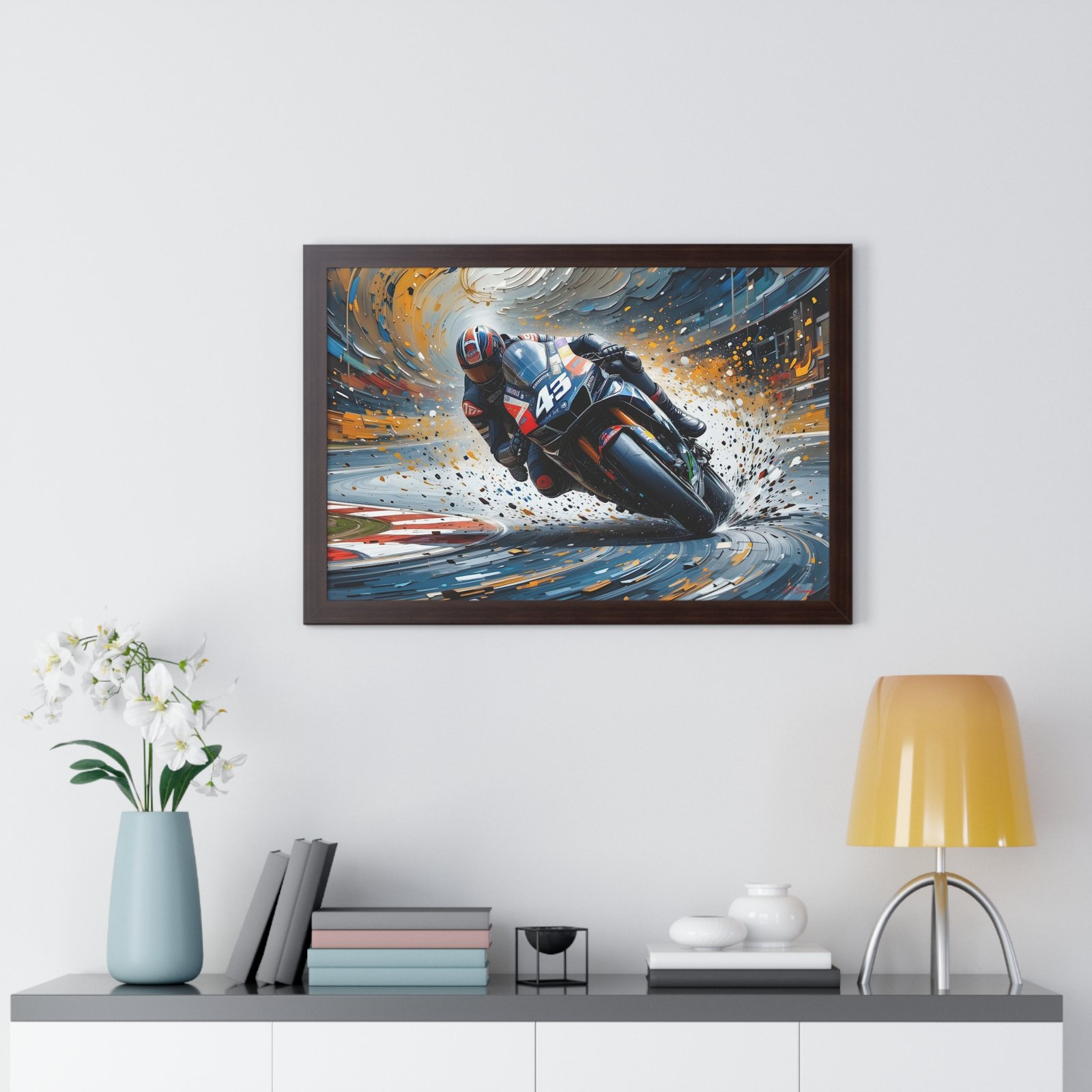 Limited Edition MotoGP Racing Motorcycle Wall Art Framed Print with 3D Textured Oil Paint Style Background | Collector’s Motorsport Artwork - Image 17