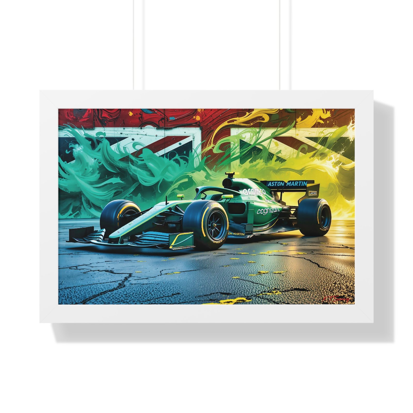 Exclusive Edition Aston Martin F1 Wall Art Framed Print with Union Jack Background | Collector’s Formula 1 Artwork - Image 22
