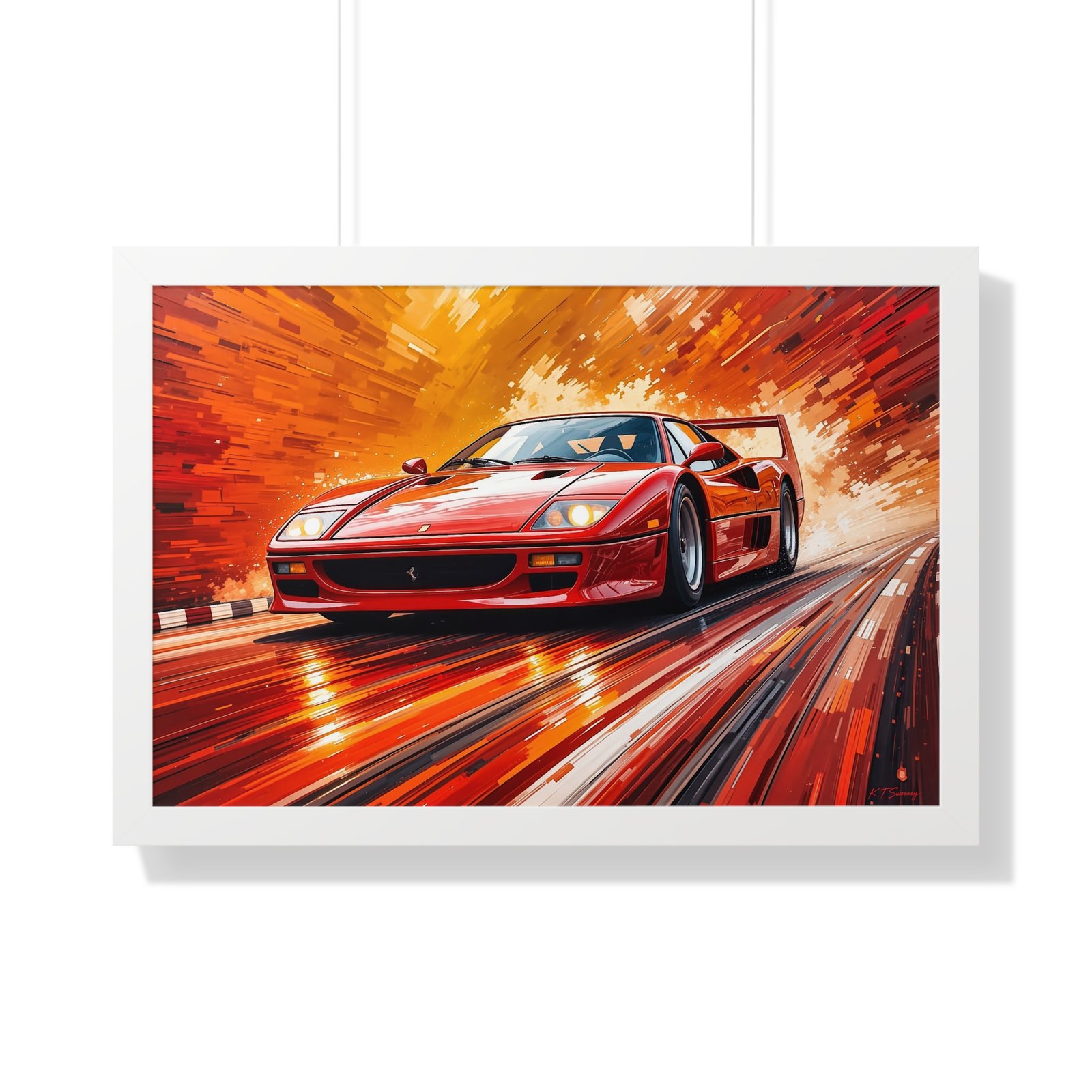 Limited Edition Ferrari F40 Wall Art Framed Print with 3D Textured Paint Style | Classic Ferrari Collector’s Artwork with Certificate - Image 25