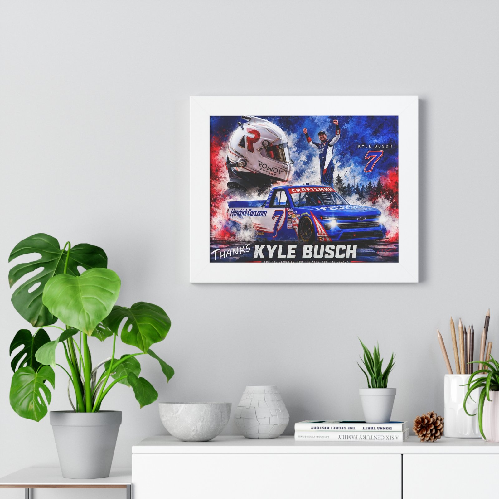 Kyle Busch #7 NASCAR Truck Tribute | Limited Edition Motorsports Wall Art | HendrickCars.com Craftsman Truck Series | Framed Racing Artwork - Image 14