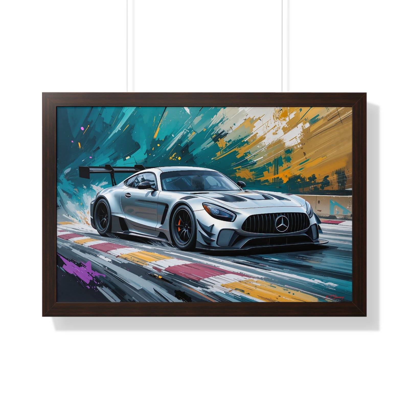 Limited Edition Mercedes GTD IMSA Inspired Racing Car | Silver Mercedes Collector’s Artwork - Image 16
