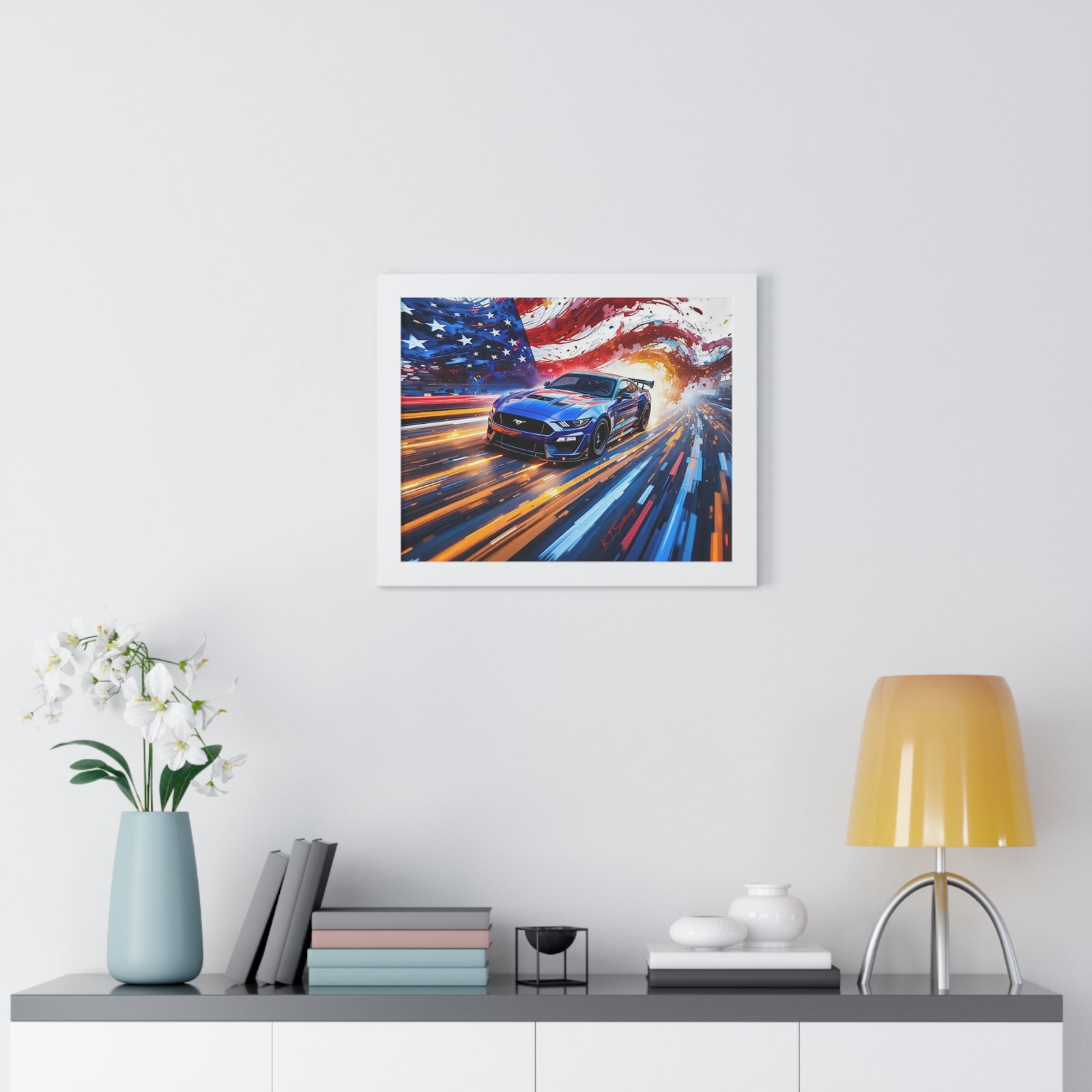 Limited Edition Mustang GT and American Flag | Classic Mustang Collector’s Artwork - Image 8