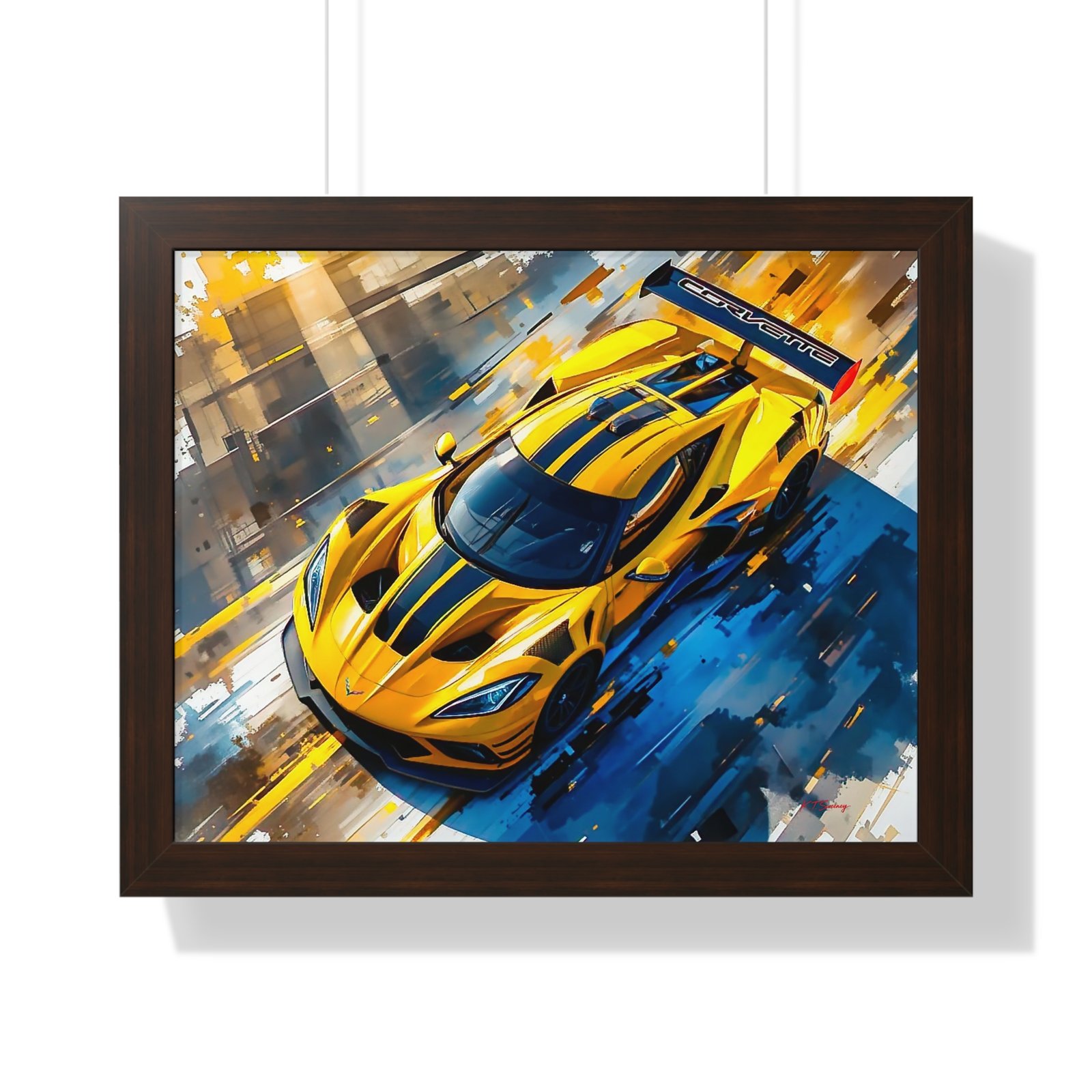Exclusive Edition Yellow C8 Corvette Original Design | Collector’s Corvette Artwork - Image 19