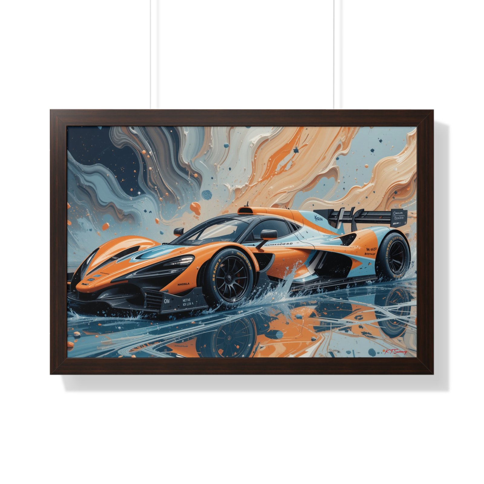 McLaren Supercar Gulf Livery Wall Art Framed Print with 3D Textured Oil Paint Style | Studio Edition Collector’s Artwork - Image 16
