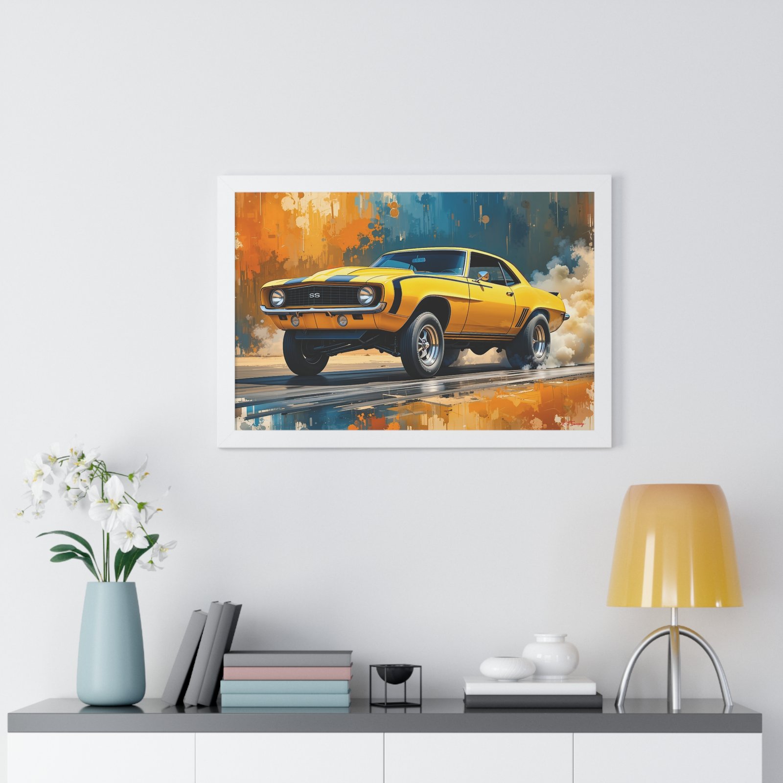 1969 Yellow Camaro Hot Rod Gasser Wall Art Framed Print | Studio Edition Collector’s Classic Camaro Artwork - Image 26