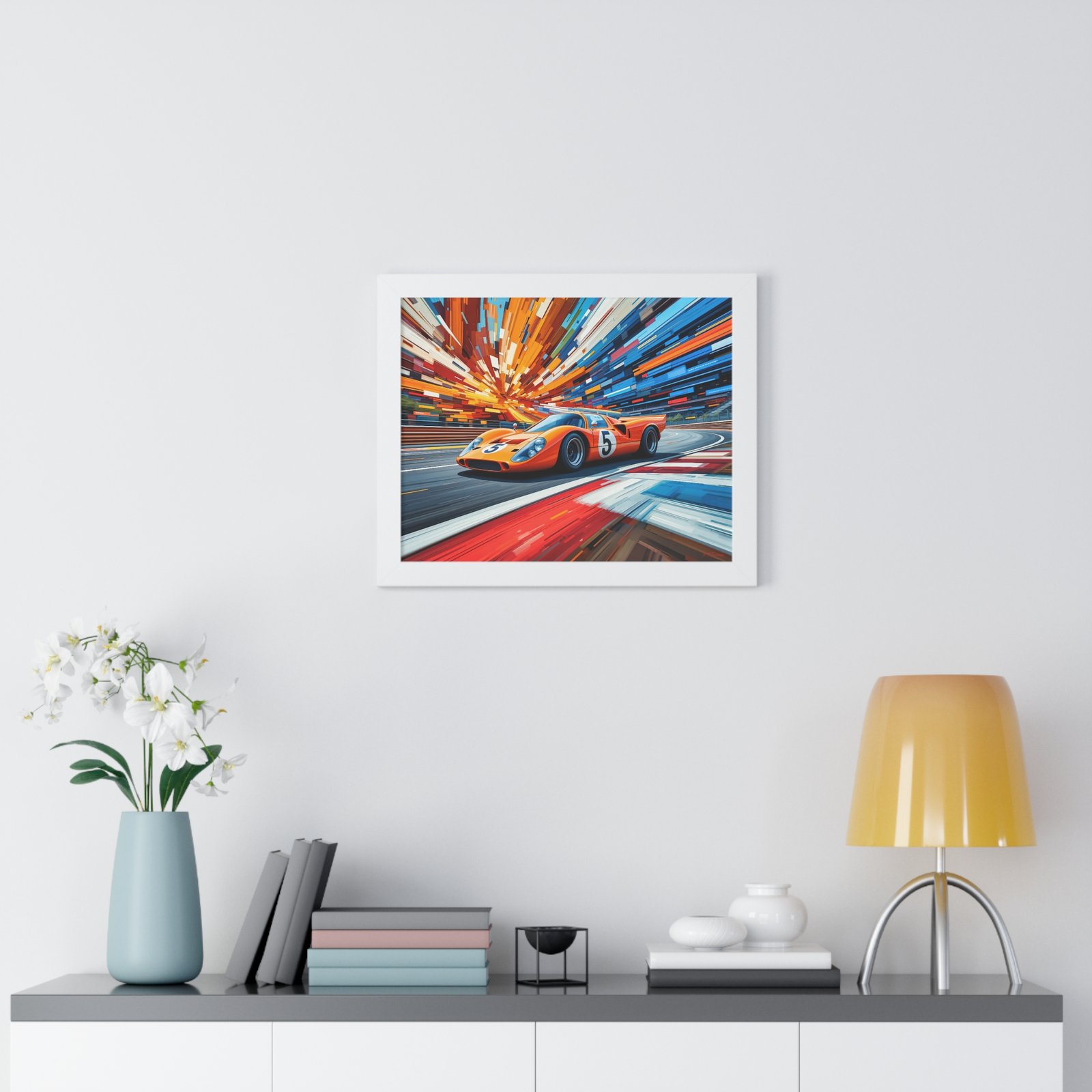 McLaren Le Mans Inspired Racing Car Wall Art Framed Print in Classic Papaya | Studio Edition Motorsport Artwork - Image 20