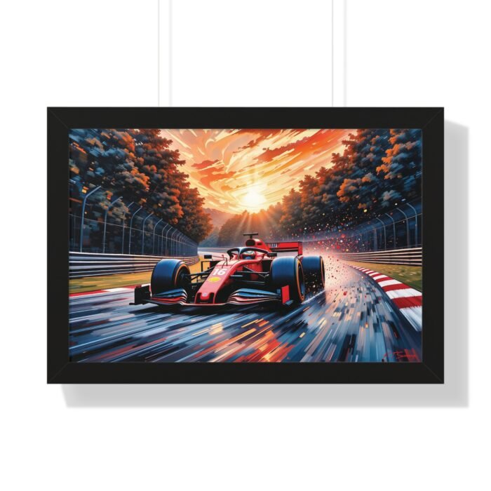 Exclusive Edition Charles Leclerc Ferrari F1 Wall Art Framed Print with Textured Artistic Design  | Collector’s Formula 1 Artwork
