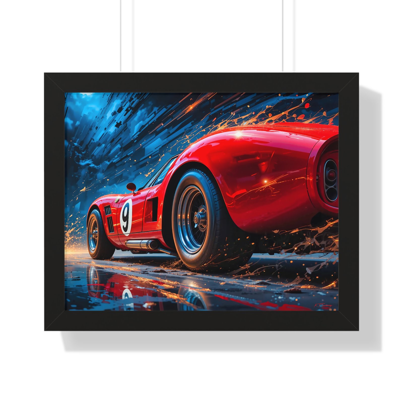 Exclusive Edition Vintage Red Maserati Inspired Wall Art Framed Print | Collector’s Motorsport Artwork