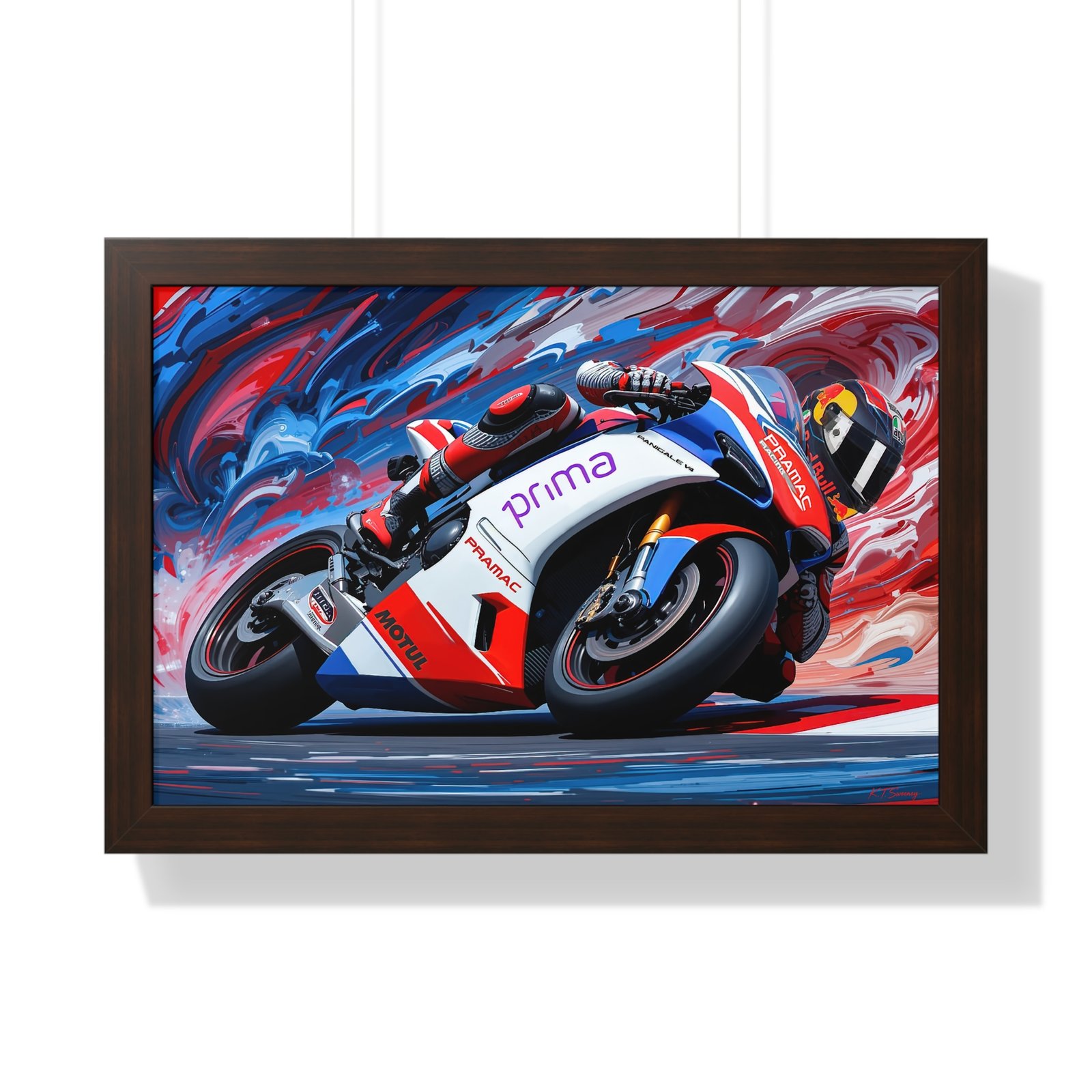 Limited Edition MotoGP Jorge Martin Wall Art Framed Print with Textured Oil Paint Style Design | Collector’s Motorcycle Racing Artwork - Image 7