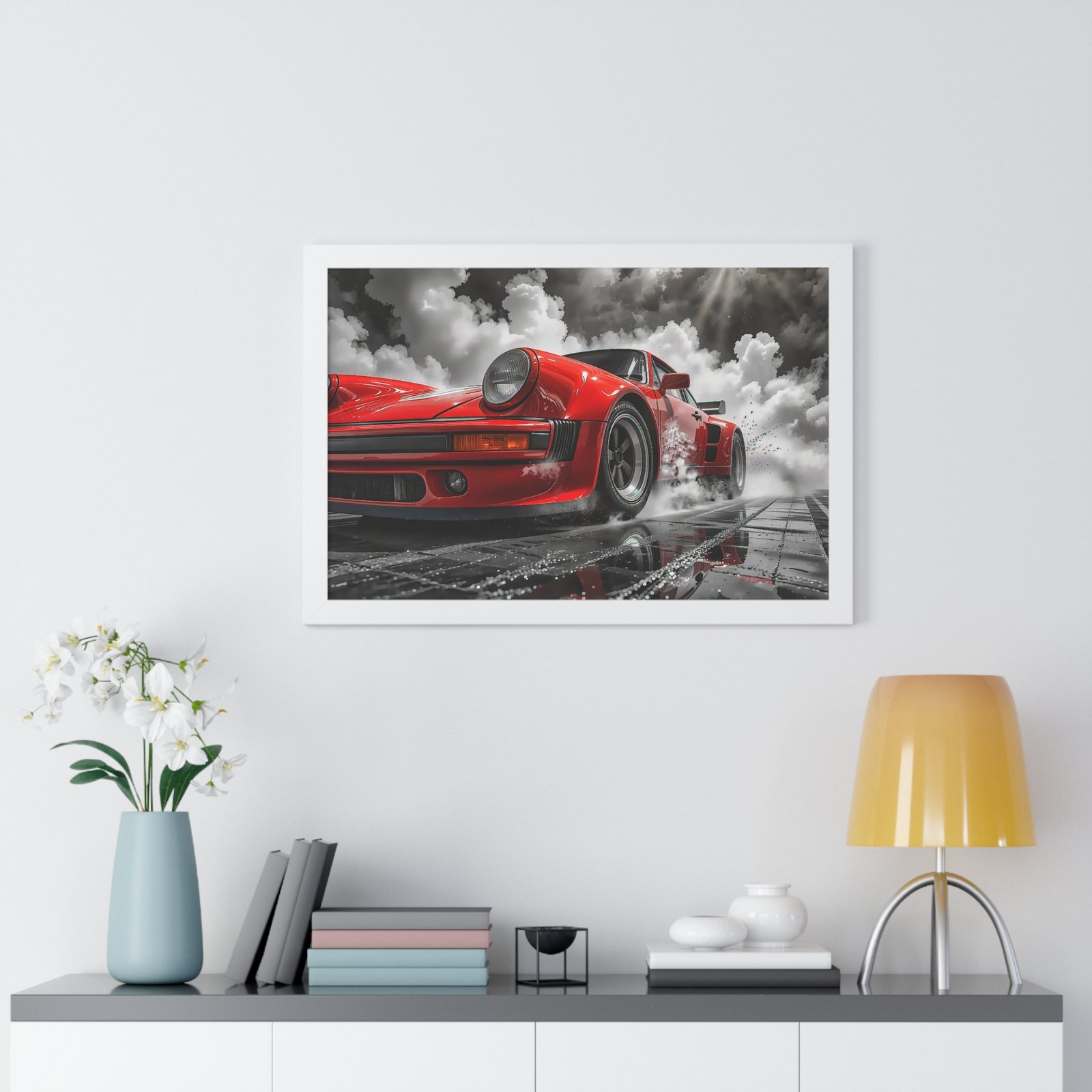 Limited Edition Porsche 930 Turbo Wall Art Framed Print in Red | Classic Porsche Collector’s Artwork - Image 26