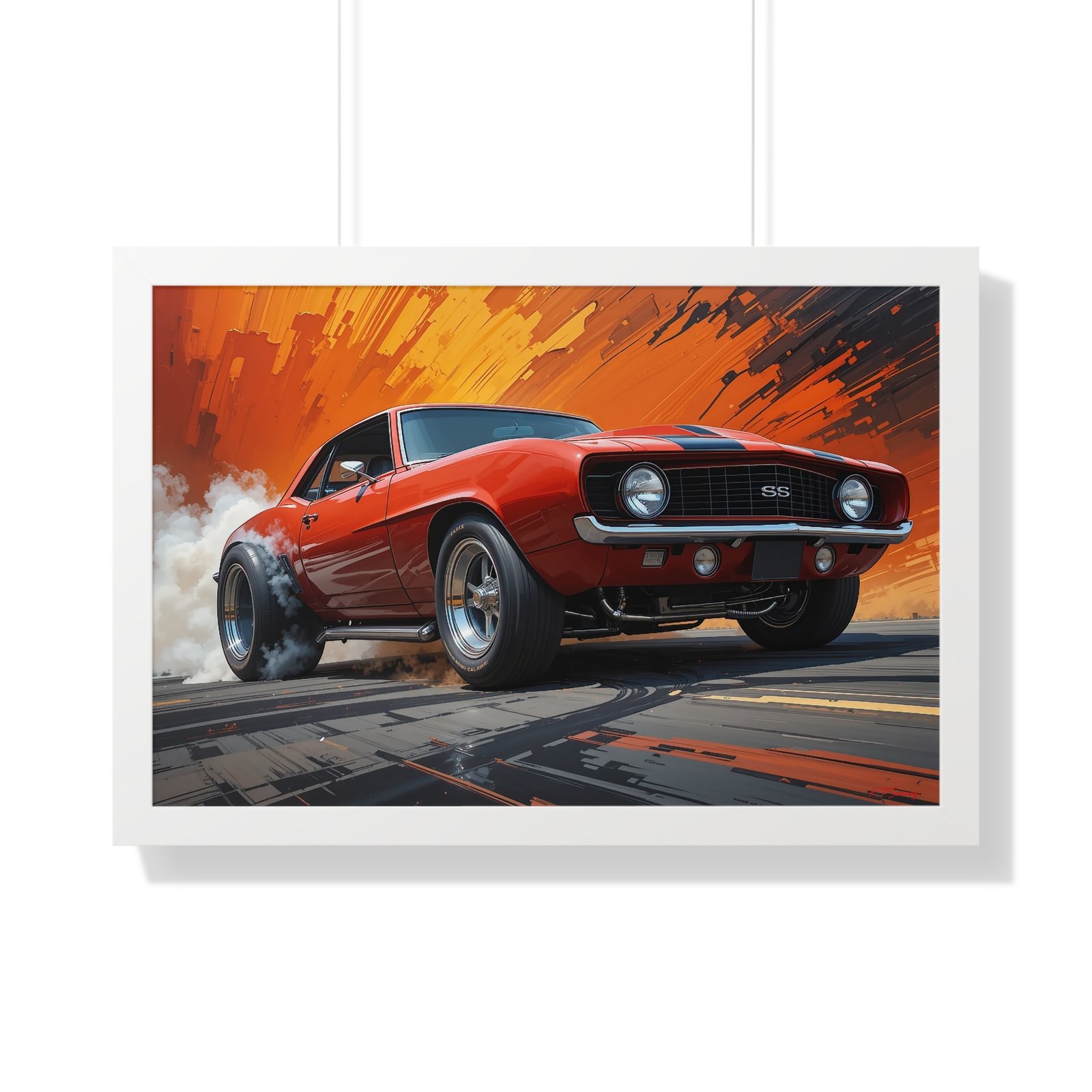 1969 Camaro Hot Rod Gasser Wall Art Framed Print in Classic Orange | Studio Edition Muscle Car Collector’s Artwork - Image 25