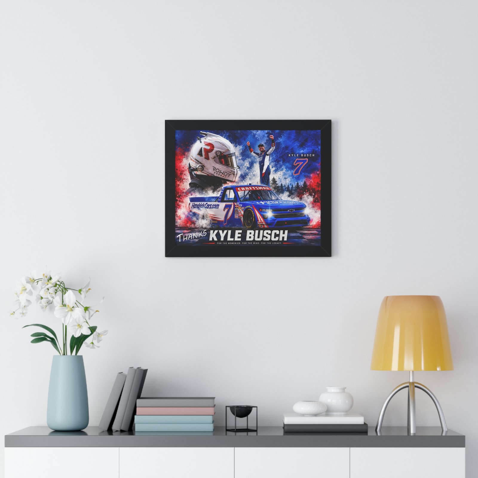 Kyle Busch #7 NASCAR Truck Tribute | Limited Edition Motorsports Wall Art | HendrickCars.com Craftsman Truck Series | Framed Racing Artwork - Image 5