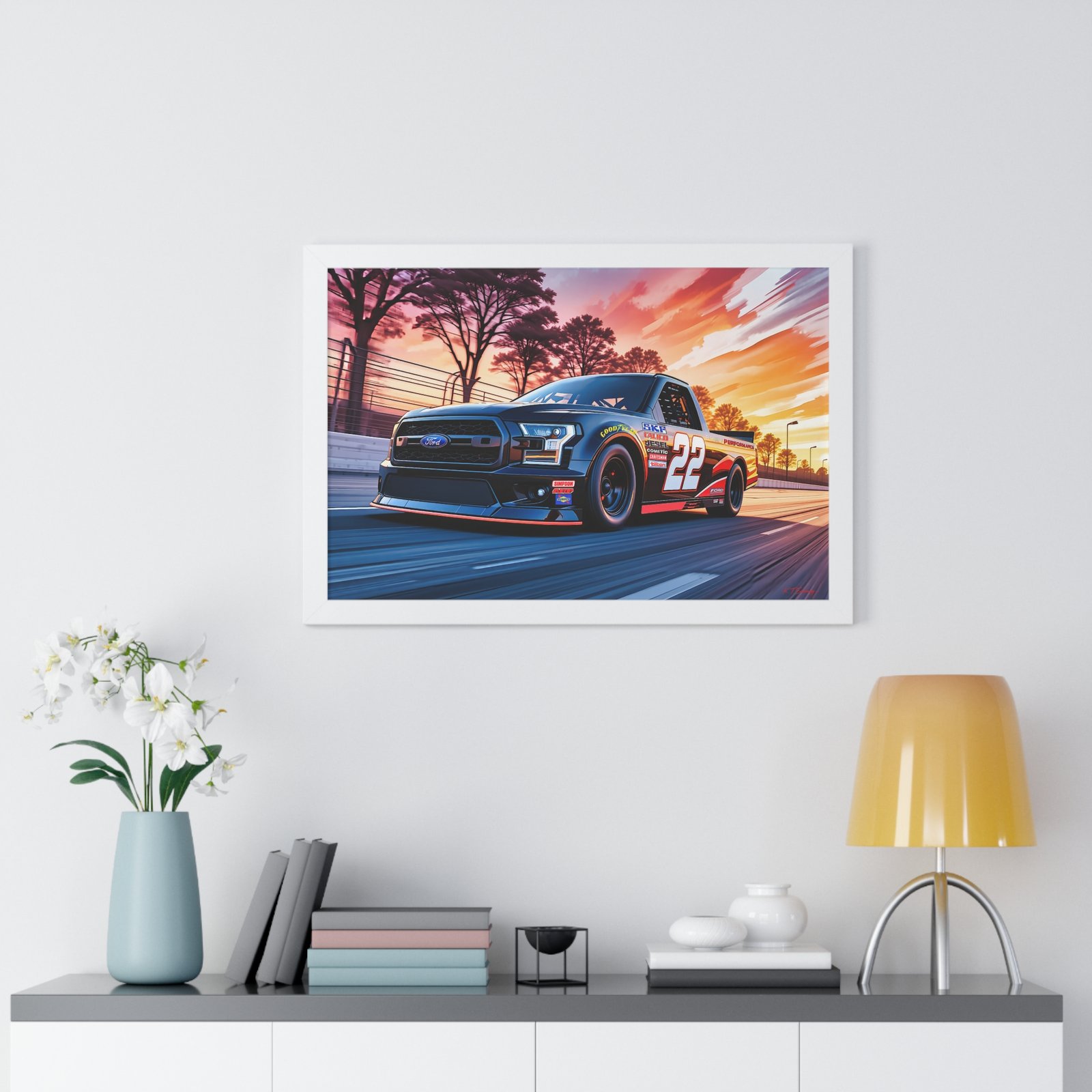 Frankie Muniz NASCAR Truck Wall Art Framed Print with Original Studio Edition Design | Collector’s Racing Artwork - Image 35