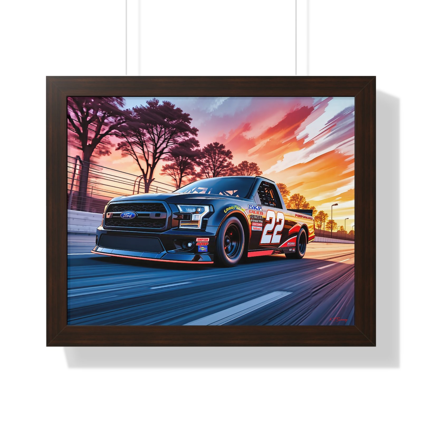 Frankie Muniz NASCAR Truck Wall Art Framed Print with Original Studio Edition Design | Collector’s Racing Artwork - Image 16