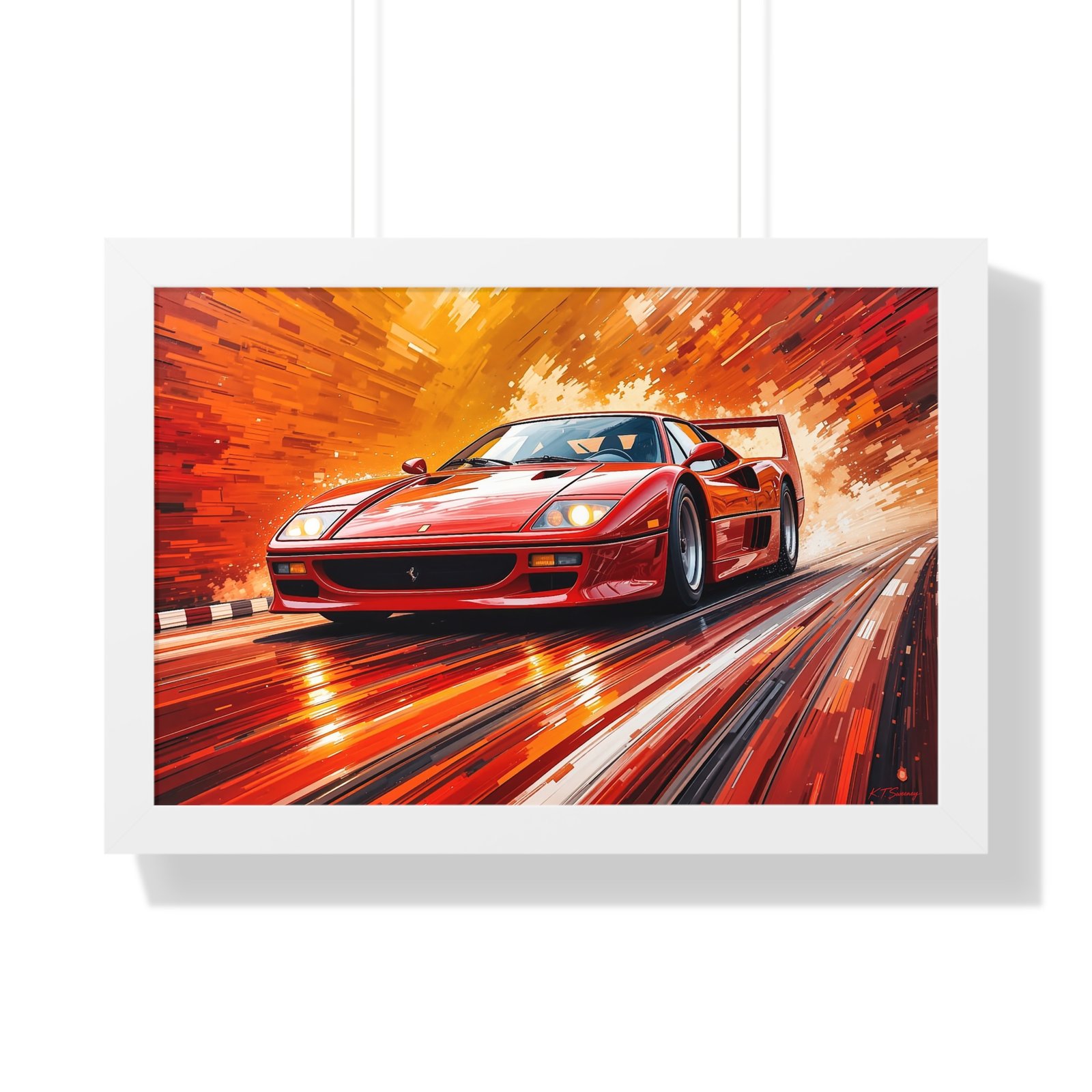 Limited Edition Ferrari F40 Wall Art Framed Print with 3D Textured Paint Style | Classic Ferrari Collector’s Artwork with Certificate - Image 22