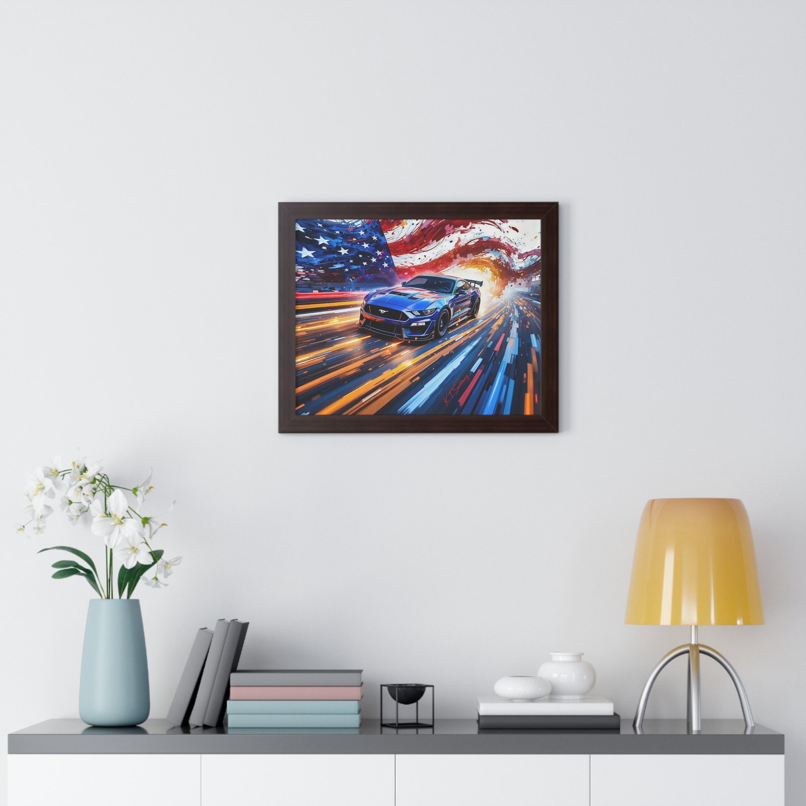 Limited Edition Mustang GT and American Flag | Classic Mustang Collector’s Artwork - Image 5